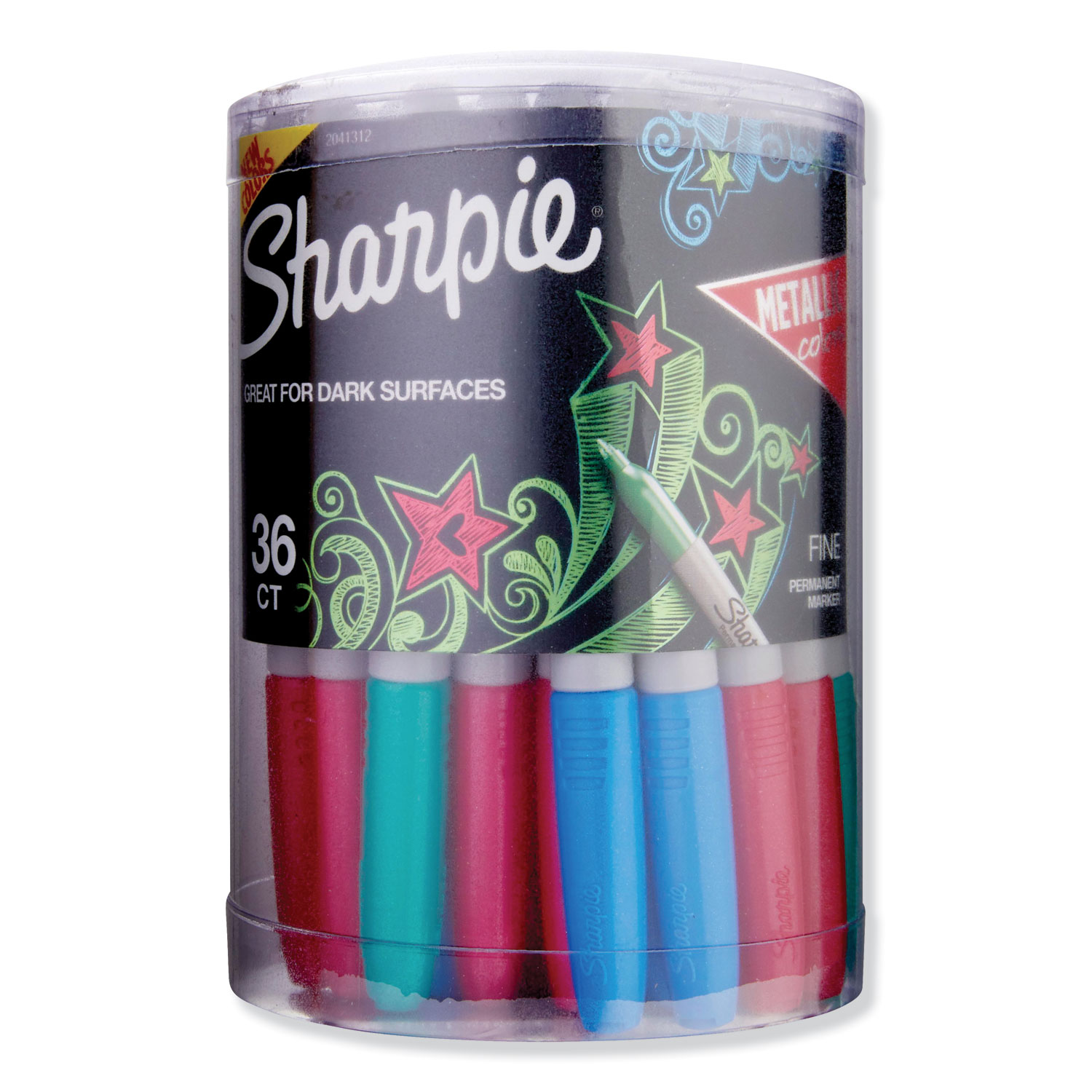  Sharpie 2041312 Metallic Fine Point Permanent Markers, Bullet Tip, Assorted, 36/Pack (SAN2041312) 