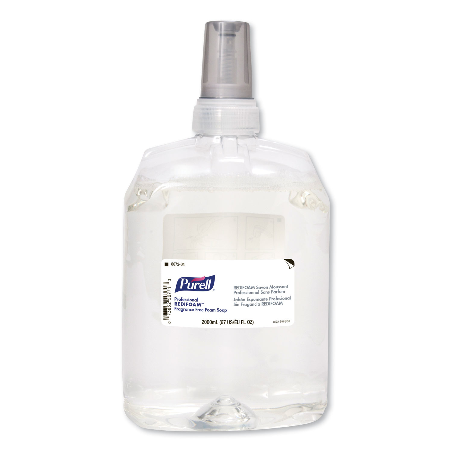  PURELL 8672-04 Professional REDIFOAM Fragrance-Free Foam Soap, 2000 mL, 4/Carton (GOJ867204CT) 