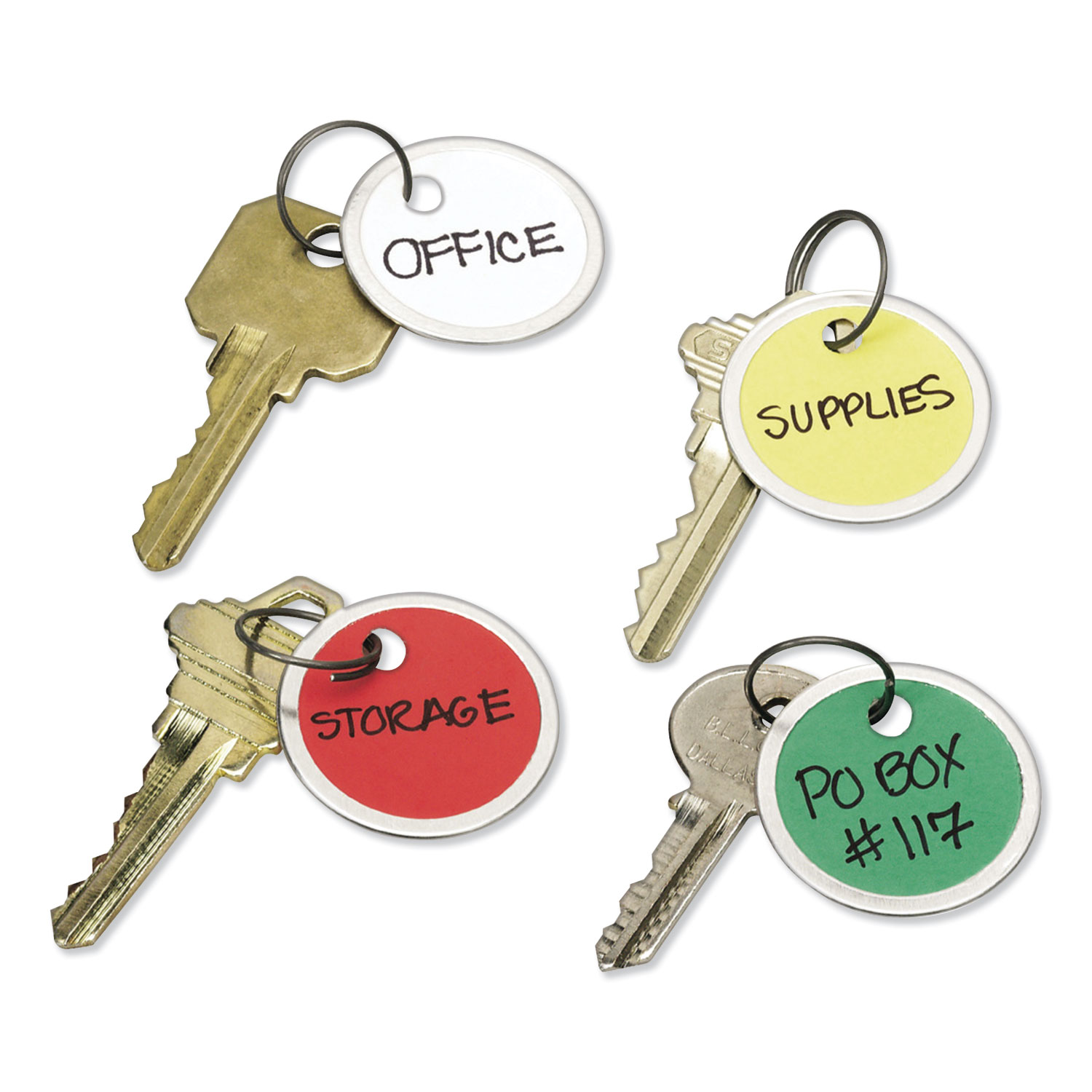  Avery 11026 Key Tags with Split Ring, 1 1/4 dia, Assorted Colors, 50/Pack (AVE11026) 