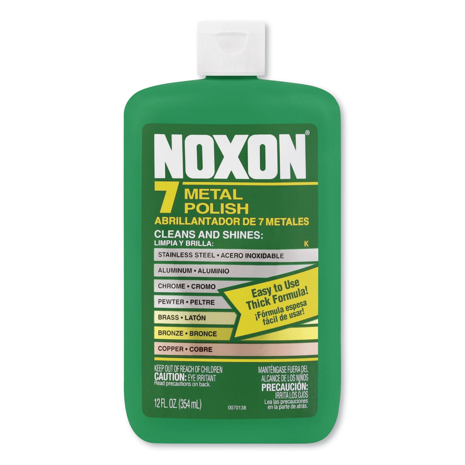  Noxon 62338-00118 Metal Polish, Liquid, 12 oz Bottle, 8/Carton (RAC00118) 
