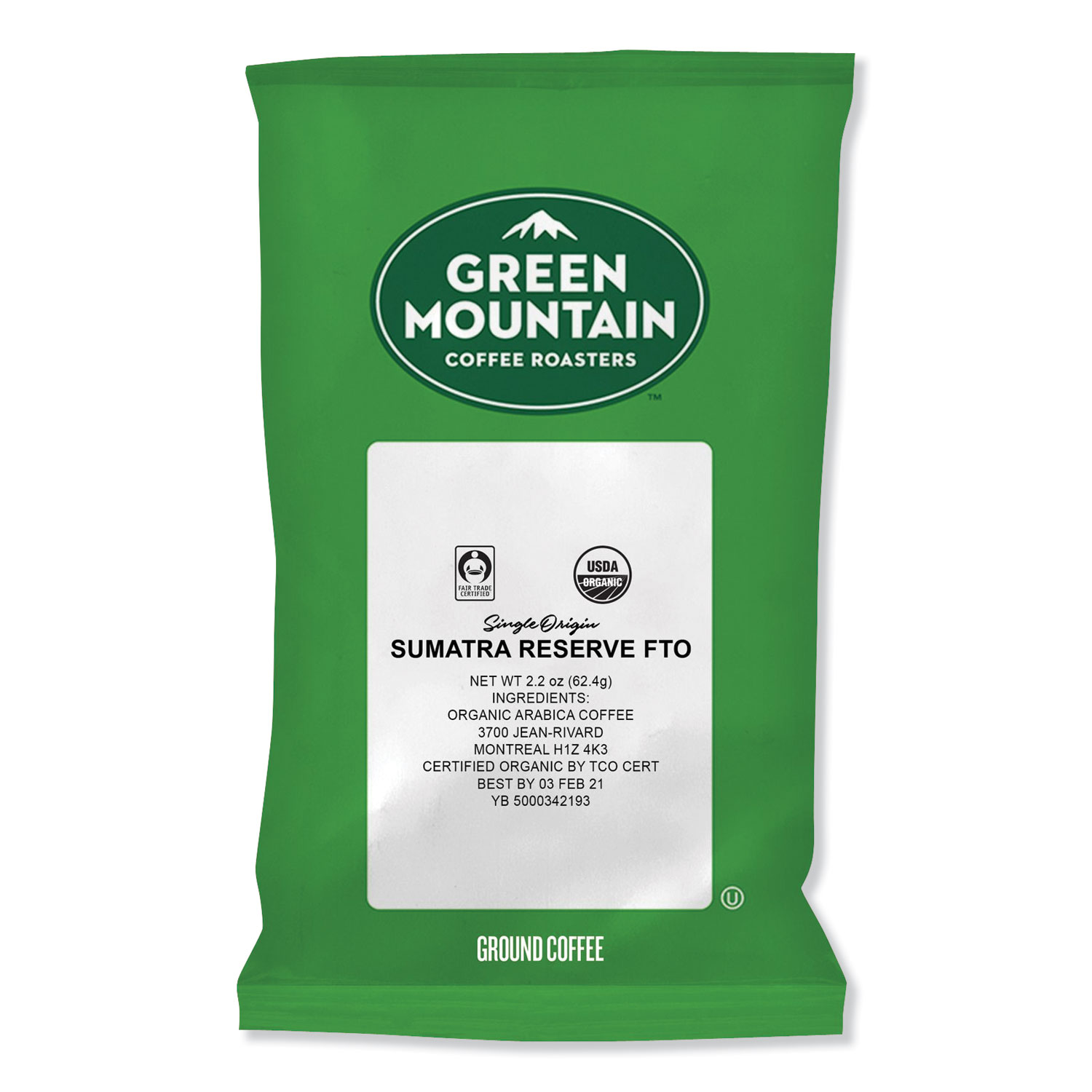  Green Mountain Coffee 8287 Sumatra Reserve Fraction Packs, 2.2 oz, 50/Carton (GMT8287) 
