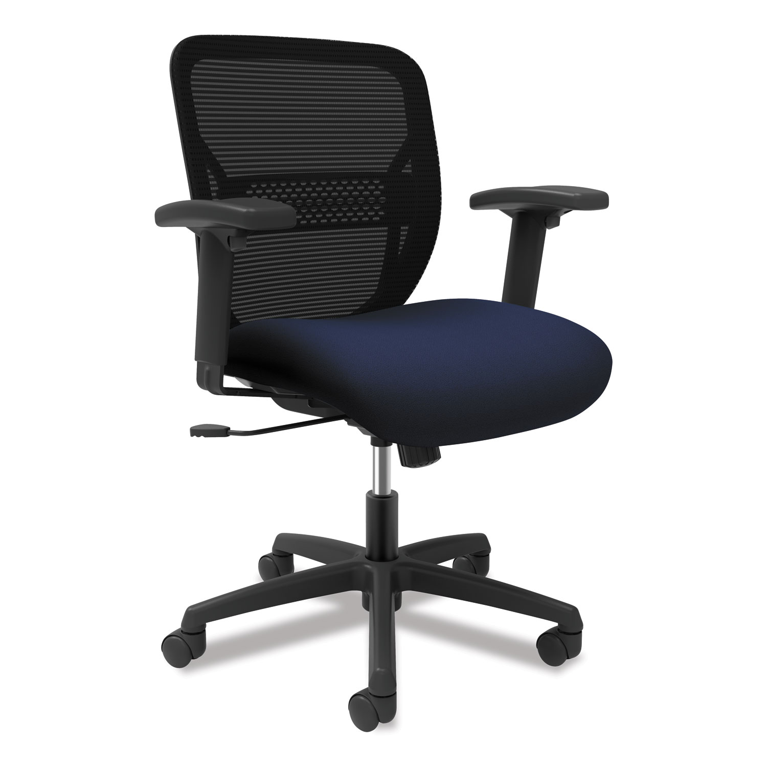  HON HONGTHMZ1CU98 Gateway Mid-Back Task Chair with Adjustable Arms, Supports Up to 250 lbs, Navy Seat, Black Back, Black Base (HONGTHMZ1CU98) 