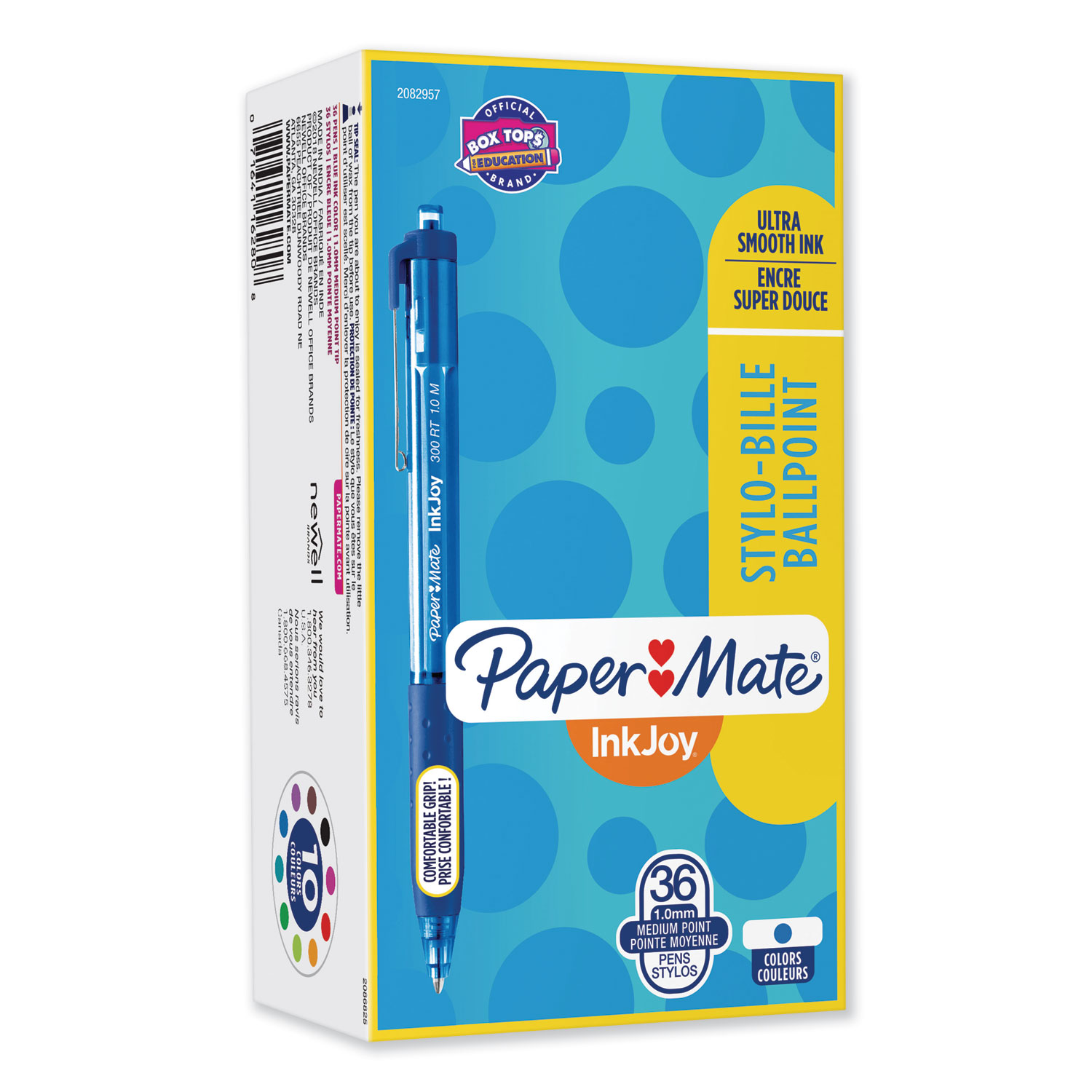  Paper Mate 2082957 InkJoy 300 RT Retractable Ballpoint Pen, Medium 1 mm, Blue Ink/Barrel, 36/Pack (PAP2082957) 