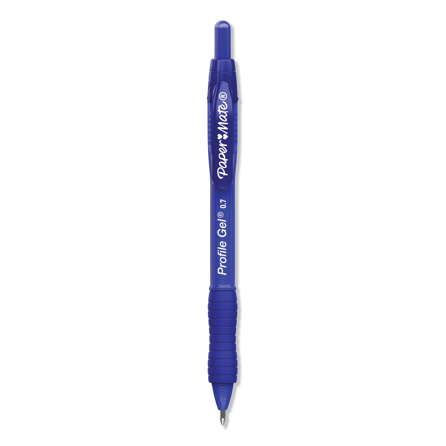  Paper Mate 2095472 Profile Retractable Gel Pen, Medium 0.7 mm, Blue Ink, Translucent Blue Barrel, Dozen (PAP2095472) 