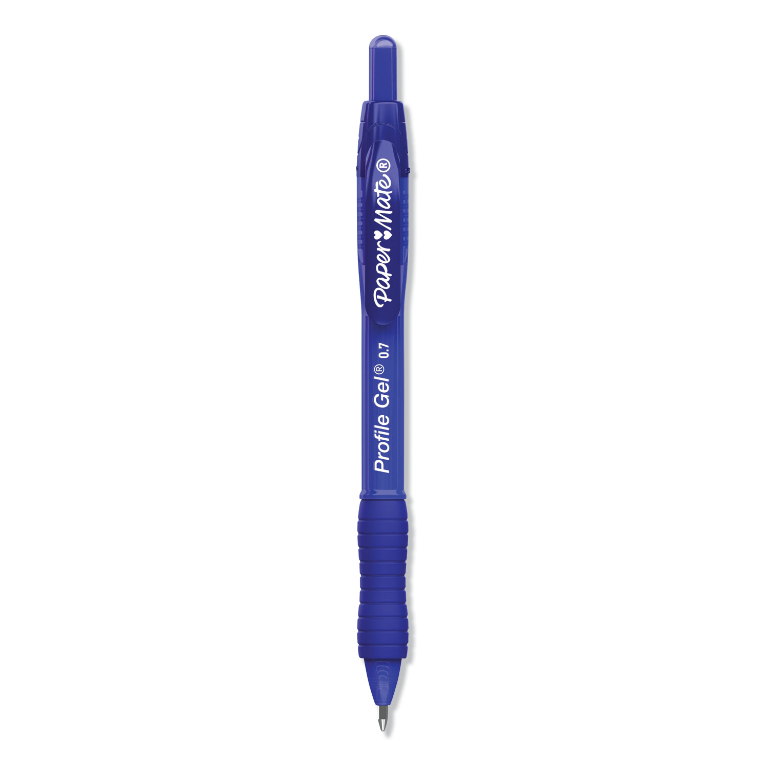 Profile Gel Pen, Retractable, Bold 1 mm, Blue Ink, Translucent Blue Barrel, Dozen