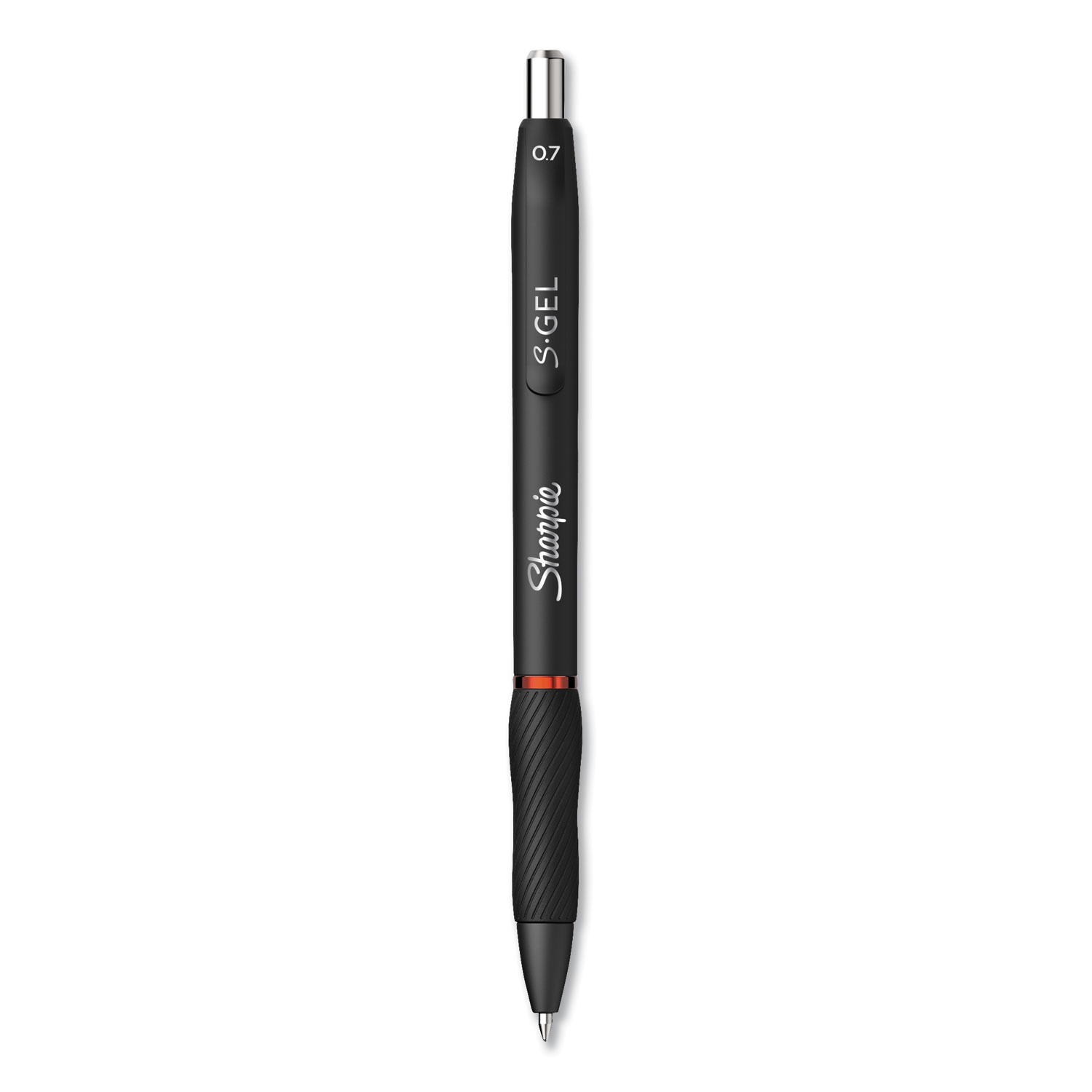 S-Gel Retractable Gel Pen, Medium 0.7 mm, Red Ink, Black Barrel, Dozen