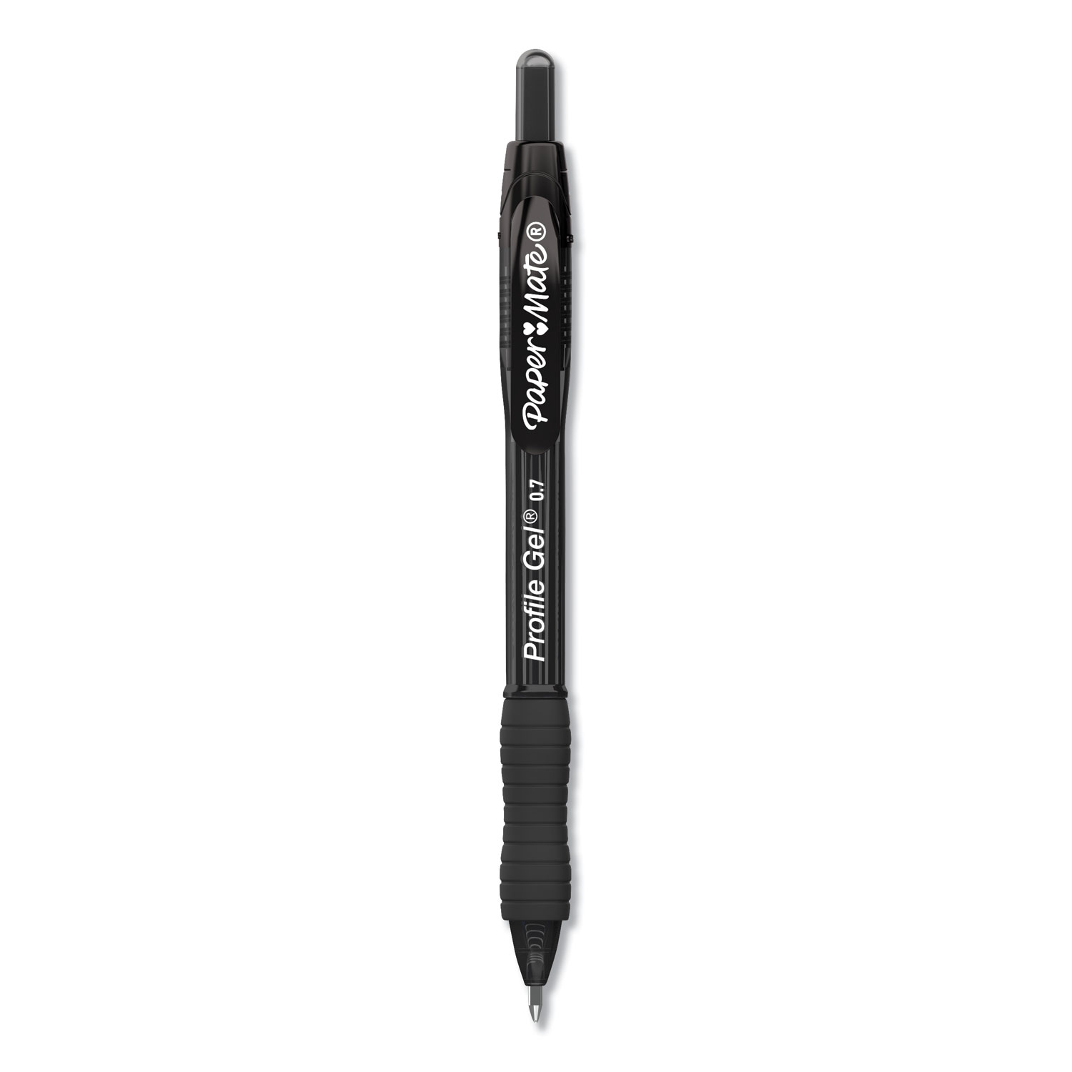 Paper Mate 2095476 Profile Retractable Gel Pen, Medium 0.7 mm, Black Ink, Translucent Black Barrel, Dozen (PAP2095476) 