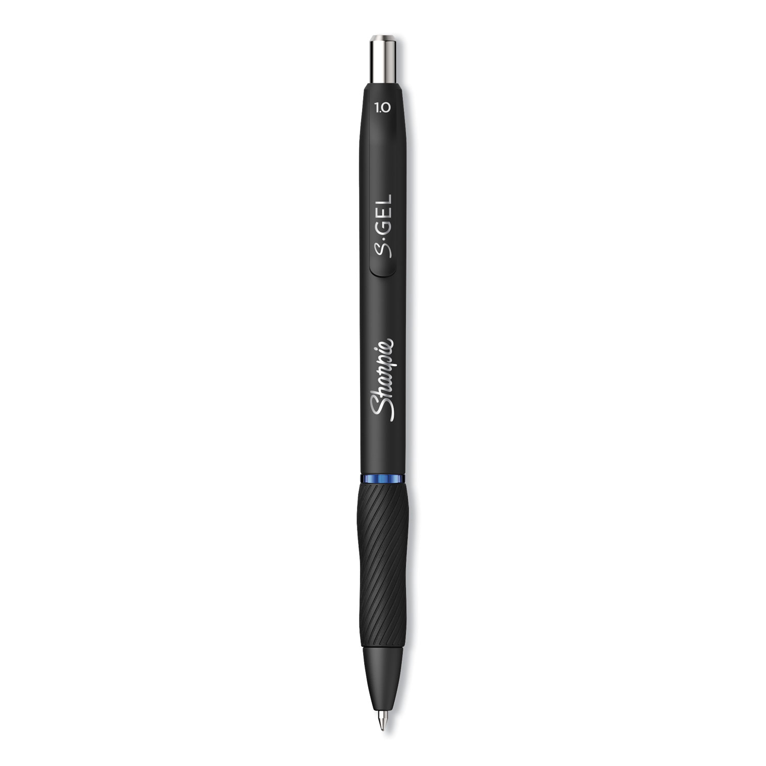 S-Gel Retractable Gel Pen, Bold 1 mm, Blue Ink, Black Barrel, Dozen