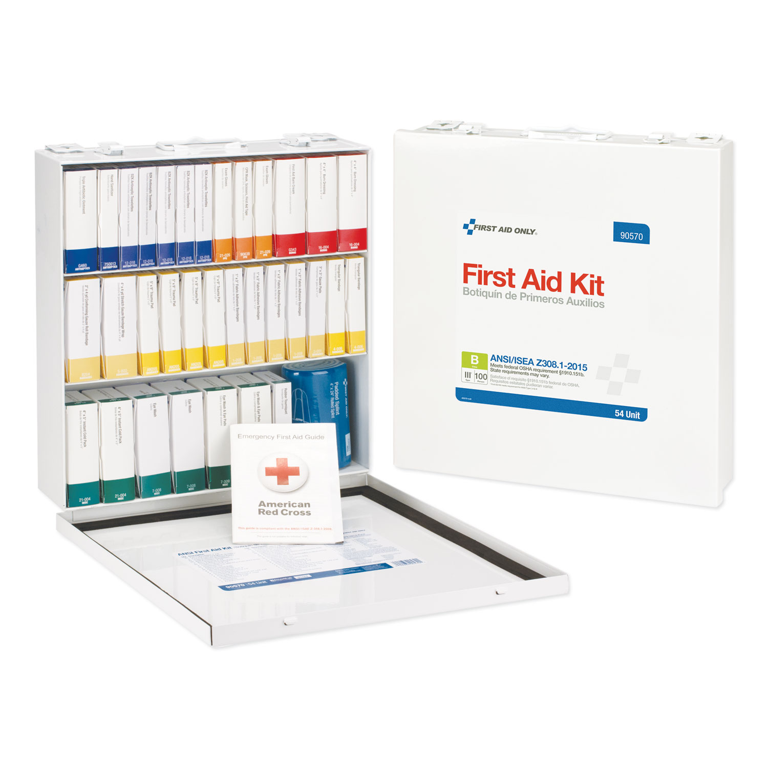  First Aid Only 90570 Unitized ANSI Compliant Class B Type III First Aid Kit for 100 People, 54 Units (FAO90570) 