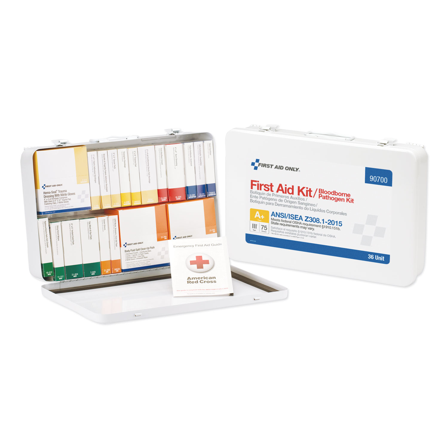  First Aid Only 90700 Unitized ANSI Class A Weatherproof First Aid Kit for 75 People, 36 Units (FAO90700) 
