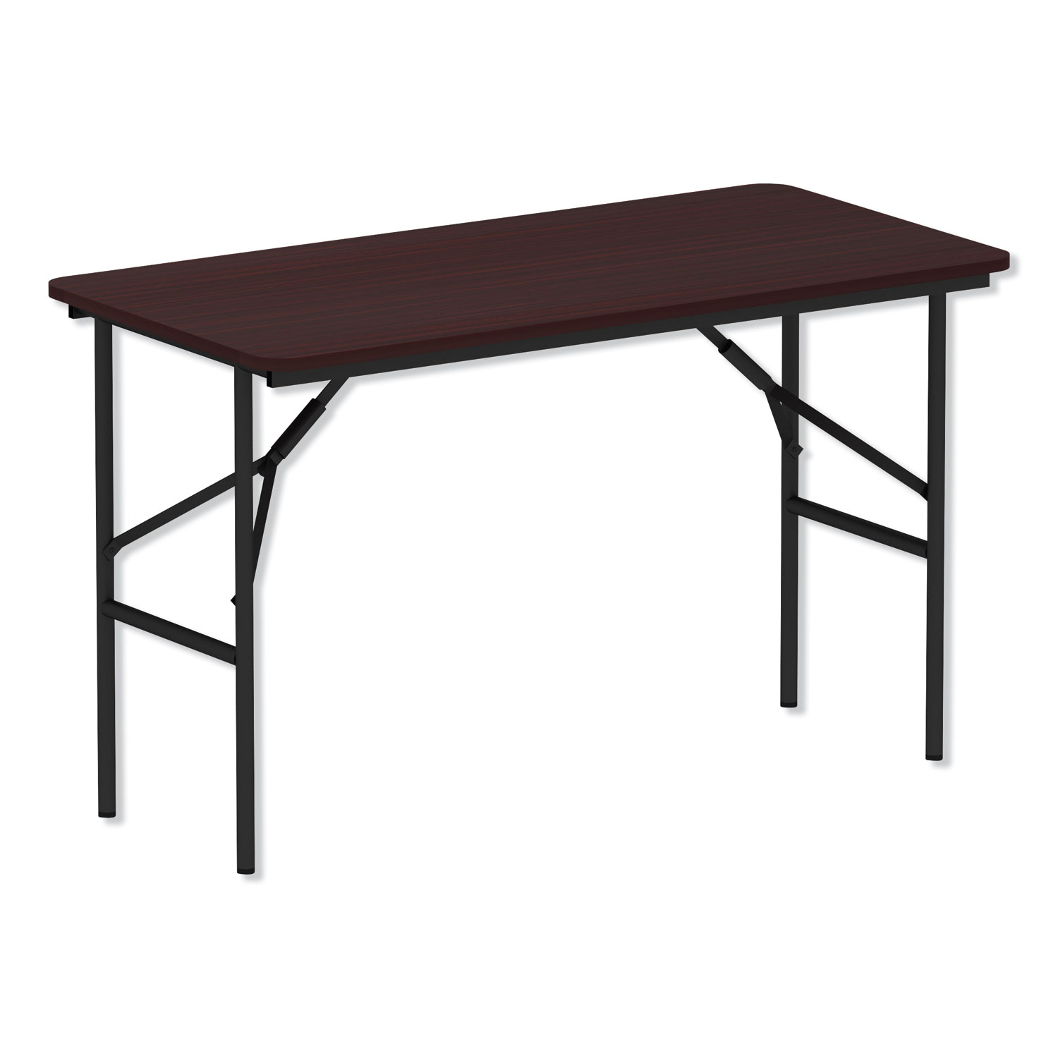  Alera FT724824MY Wood Folding Table, Rectangular, 48w x 23 7/8d x 29h, Mahogany (ALEFT724824MY) 