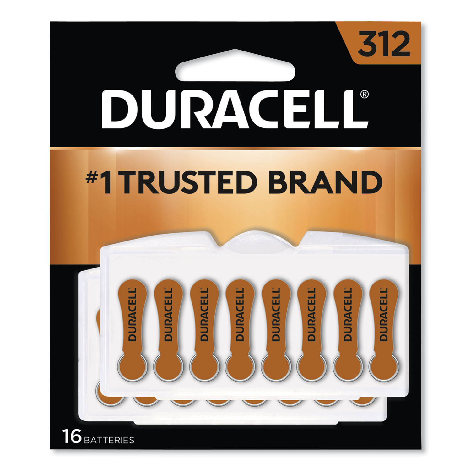  Duracell DA312B16 Hearing Aid Battery, #312, 16/Pack (DURDA312B16ZM09) 