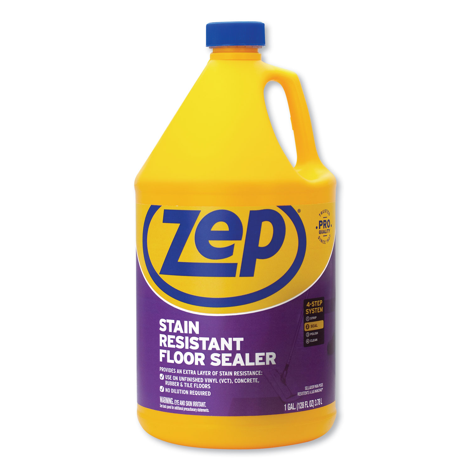 Zep Commercial ZUFSLR128 Stain Resistant Floor Sealer, Unscented, 1 gal, 4/Carton (ZPEZUFSLR128CT) 