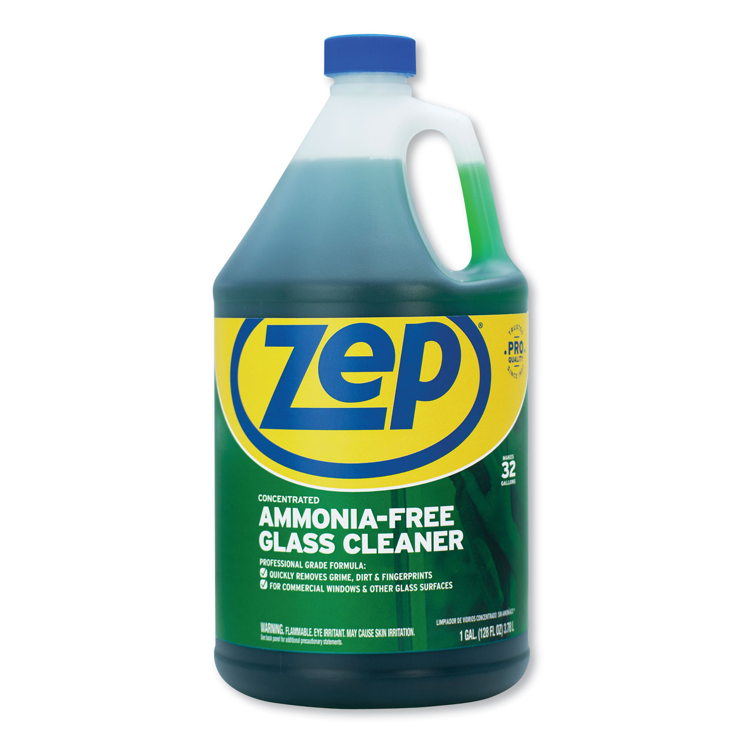  Zep Commercial ZU1052128 Ammonia-Free Glass Cleaner, Pleasant Scent, 1 gal Bottle, 4/Carton (ZPEZU1052128CT) 