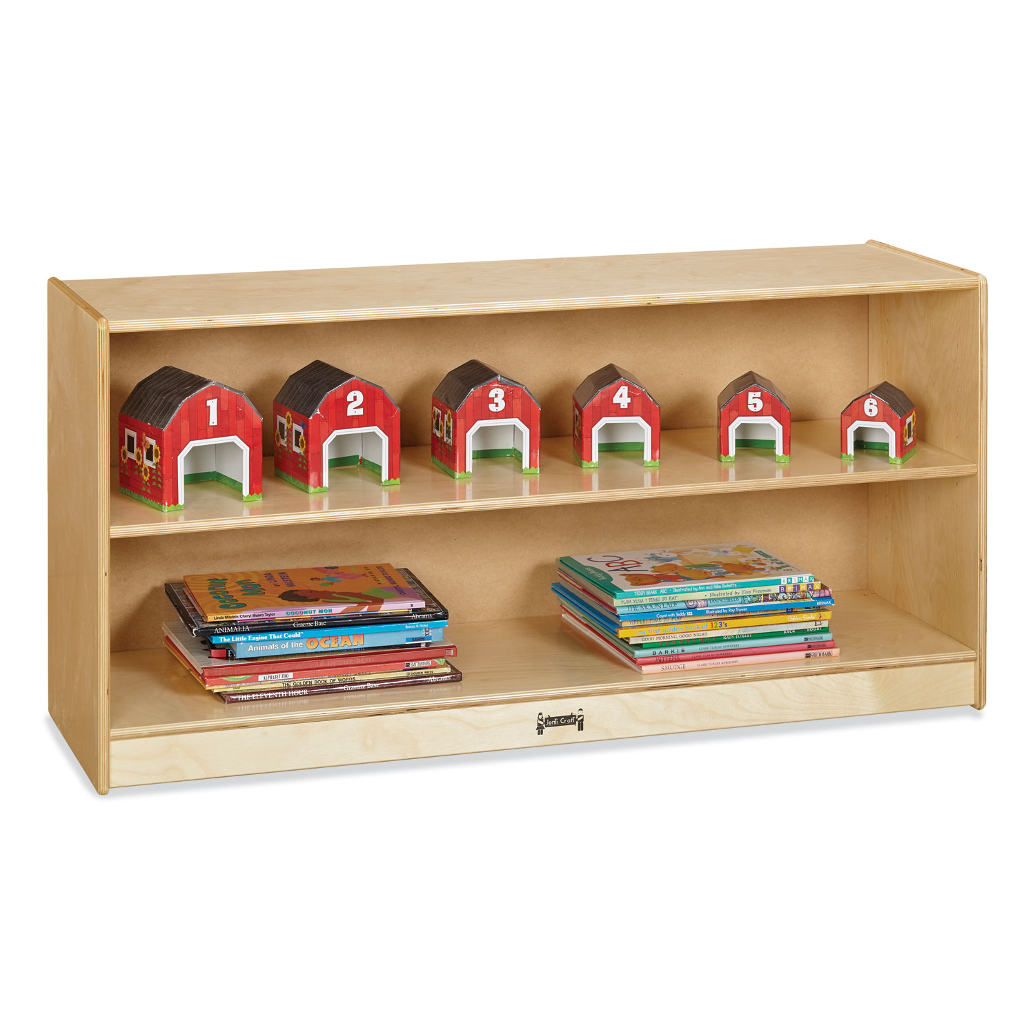  Jonti-Craft 0798JC Adjustable Mobile Straight-Shelves, Toddler, 48w x 15d x 24.5h, Birch (JNT0798JC) 