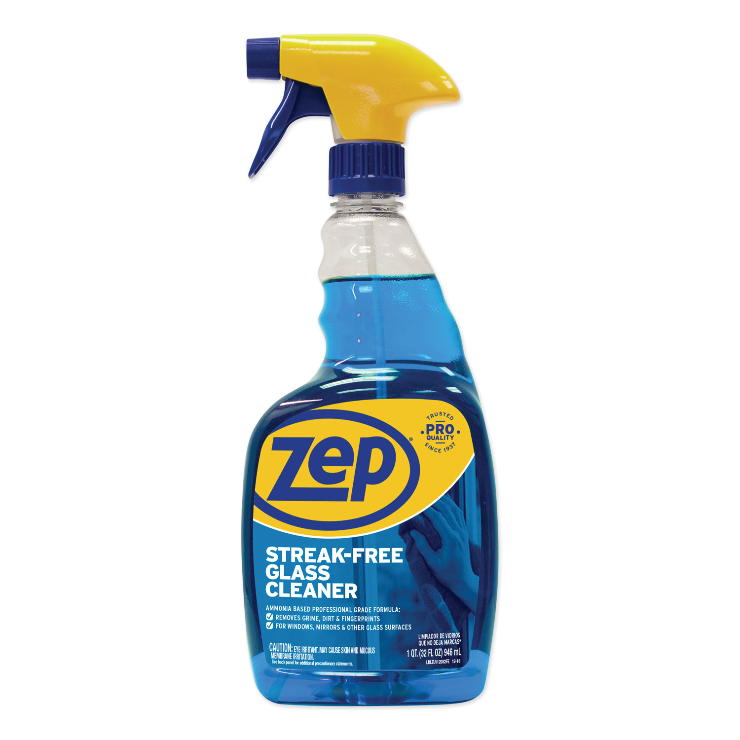  Zep Commercial ZU112032 Streak-Free Glass Cleaner, Pleasant Scent, 32 oz Spray Bottle, 12/Carton (ZPEZU112032CT) 