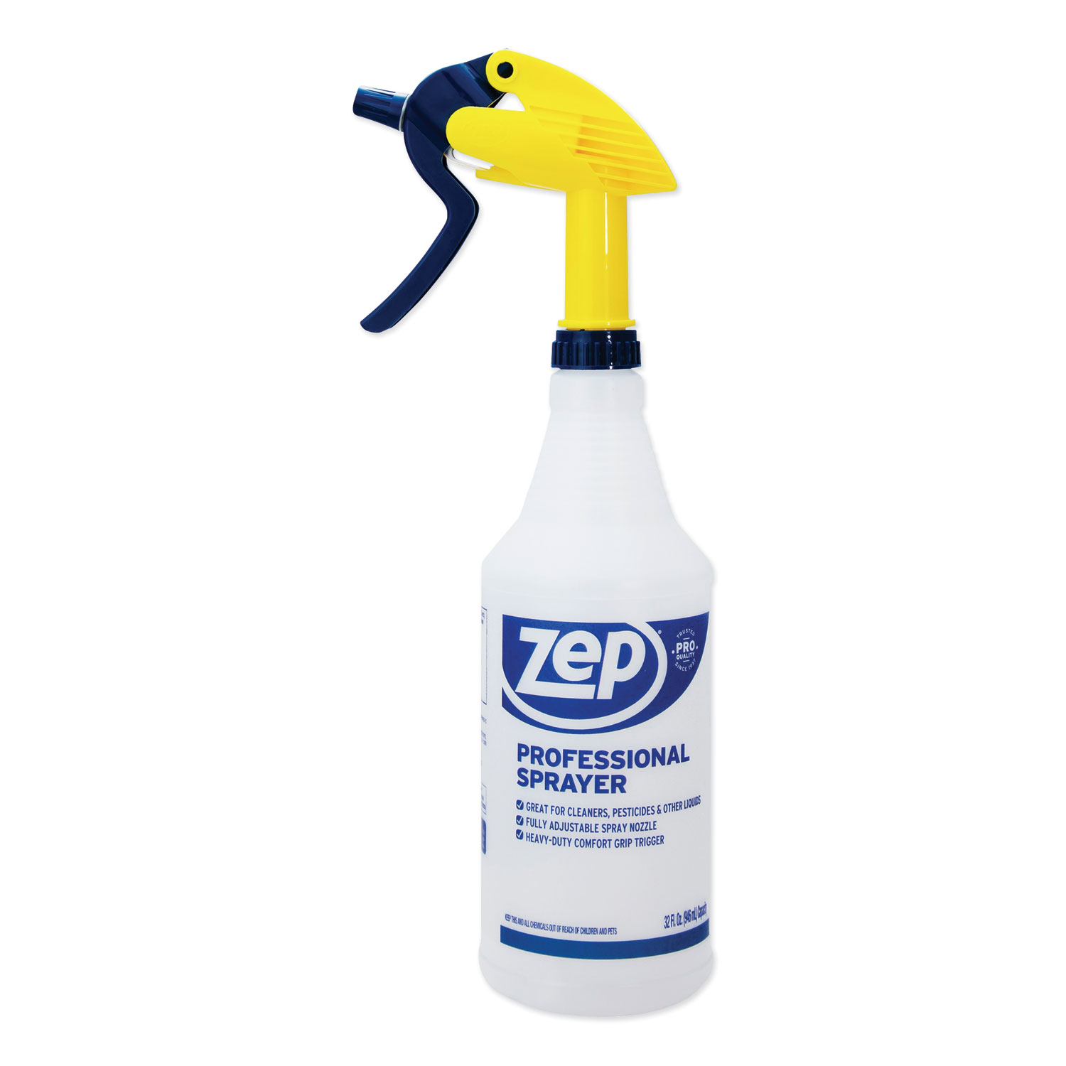 Professional Spray Bottle, 32 oz, Blue/Gold/Clear, 36/Carton