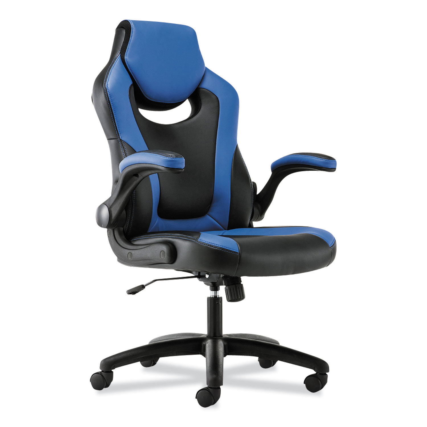  Sadie BSXVST913 9-Thirteen High-Back Racing Style Chair with Flip-Up Arms, Supports up to 225 lbs., Black Seat/Blue Back, Black Base (BSXVST913) 