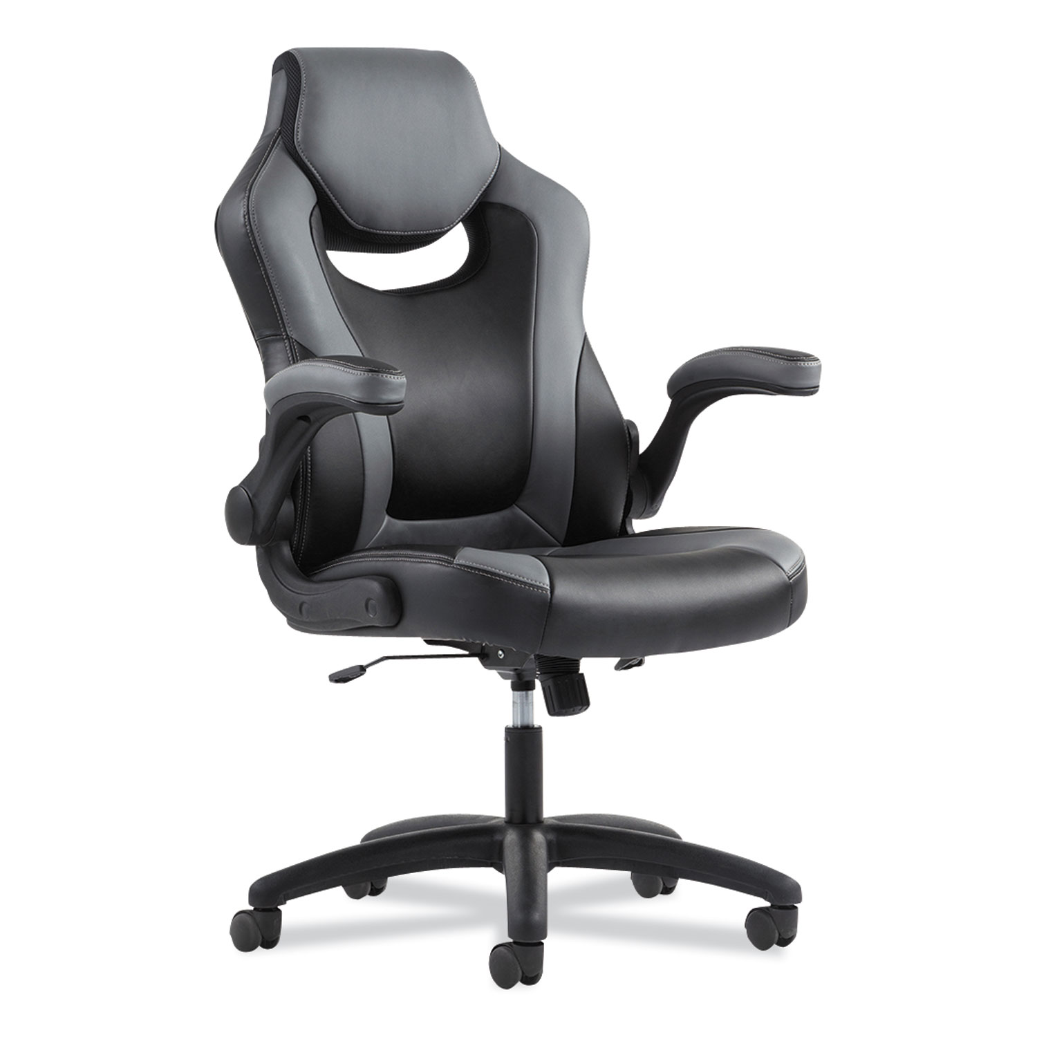  Sadie BSXVST911 9-One-One High-Back Racing Style Chair with Flip-Up Arms, Supports up to 225 lbs., Black Seat/Gray Back, Black Base (BSXVST911) 