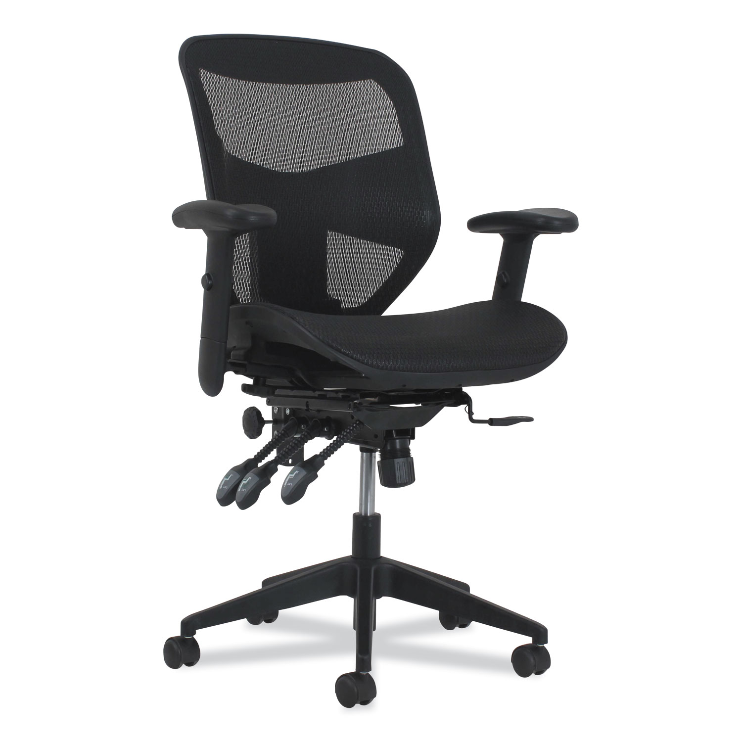Prominent Mesh High-Back Task Chair, Mesh, Supports up to 250 lbs., Black Seat/Back and Base