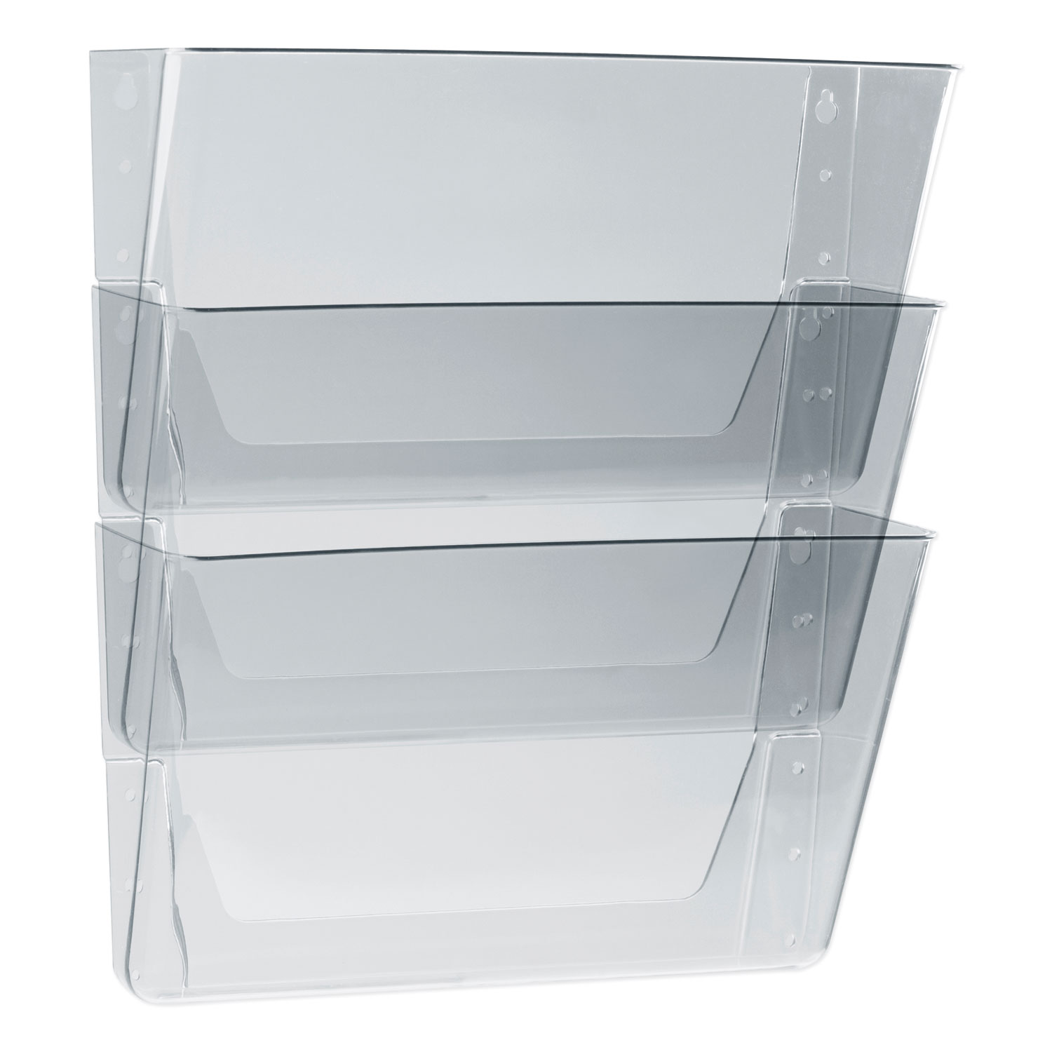 Wall File, Letter, 13 x 14, Three Pocket, Clear