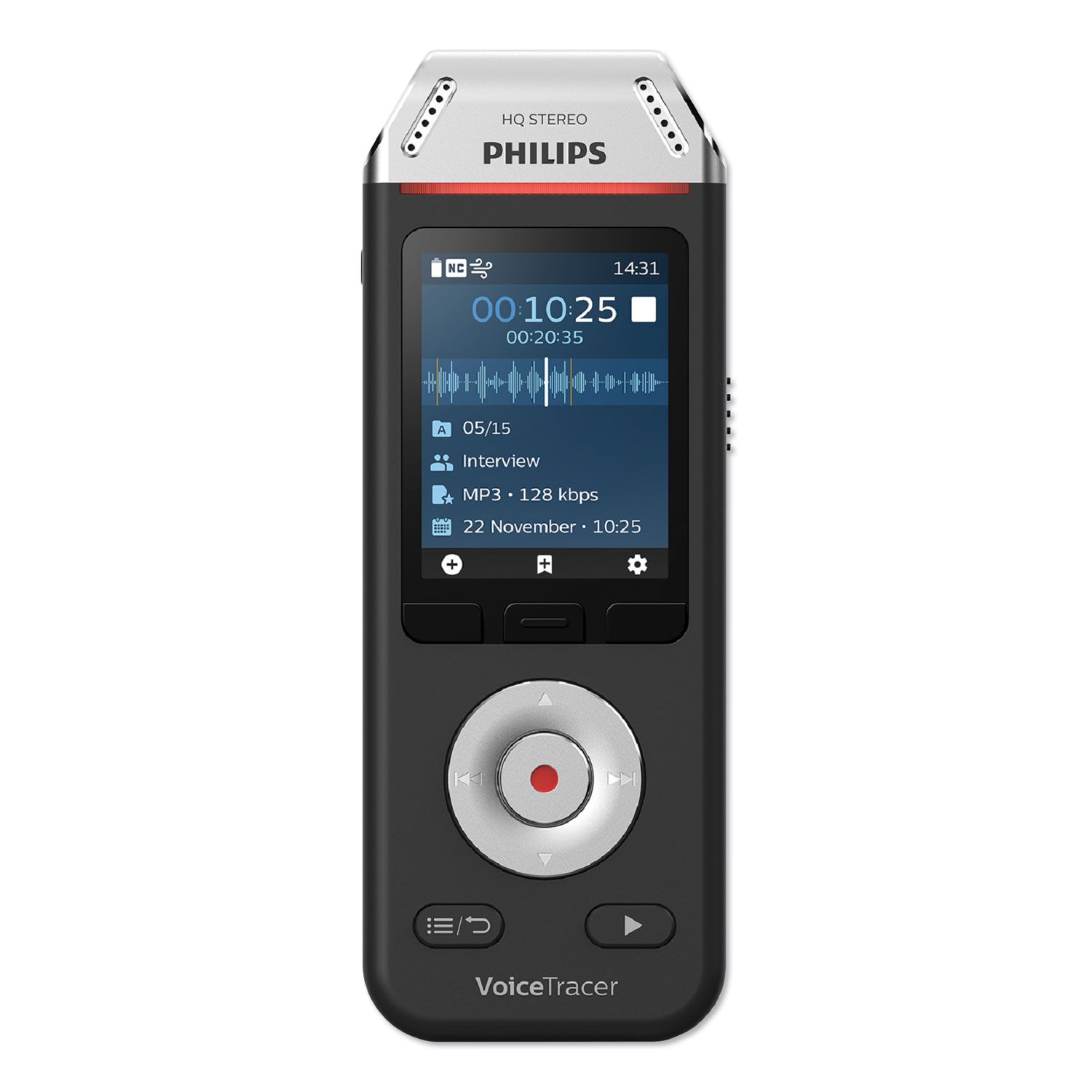  Philips DVT2110 Voice Tracer DVT2110 Digital Recorder 8 GB, Black/Silver (PSPDVT2110) 