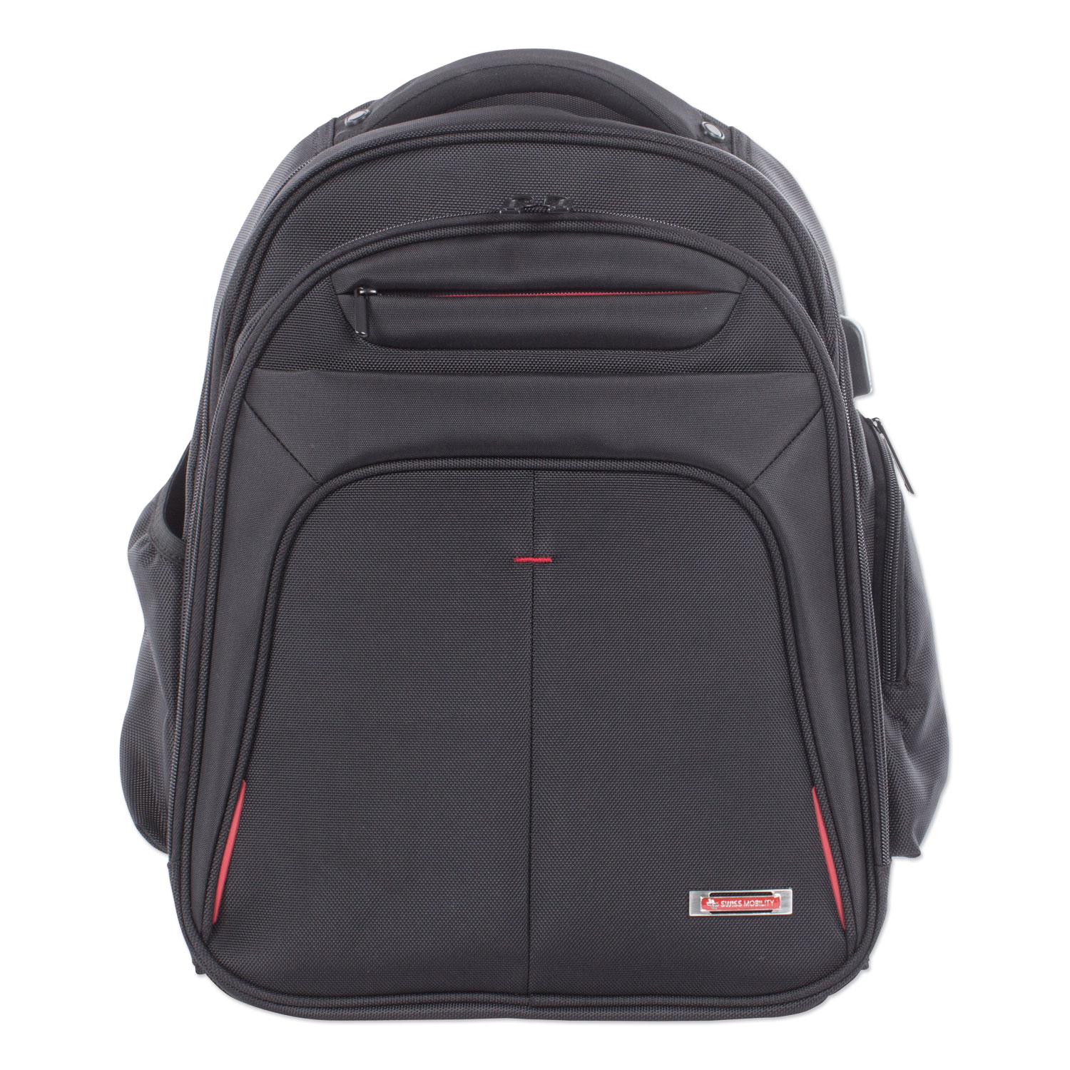  Swiss Mobility BKP1000SMBK Purpose 2 Section Business Backpack, Laptops 15.6, 8.5 x 8.5 x 19.5, Black (SWZBKP1000SMBK) 