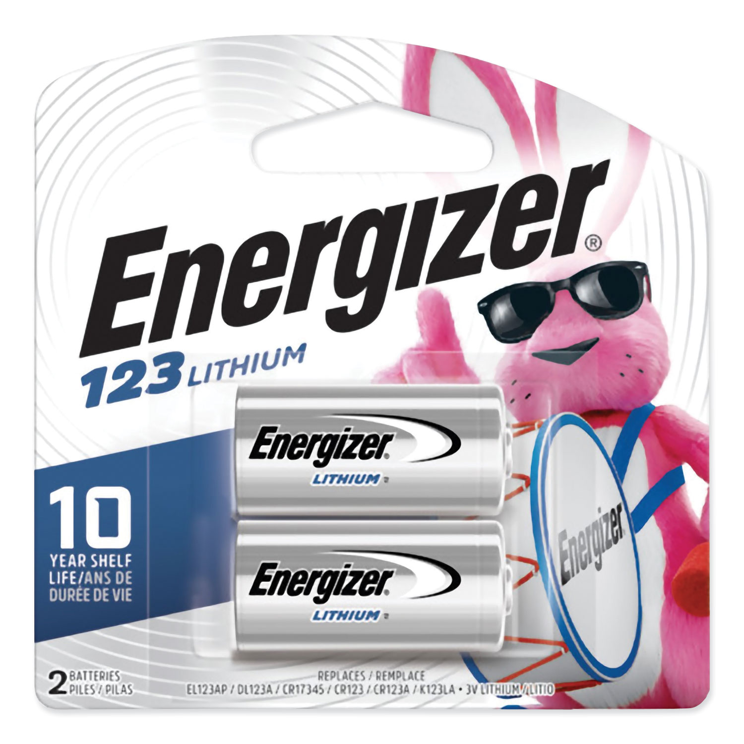 Energizer EL123APB2 123 Lithium Photo Battery, 3V, 2/Pack (EVEEL123APB2) 