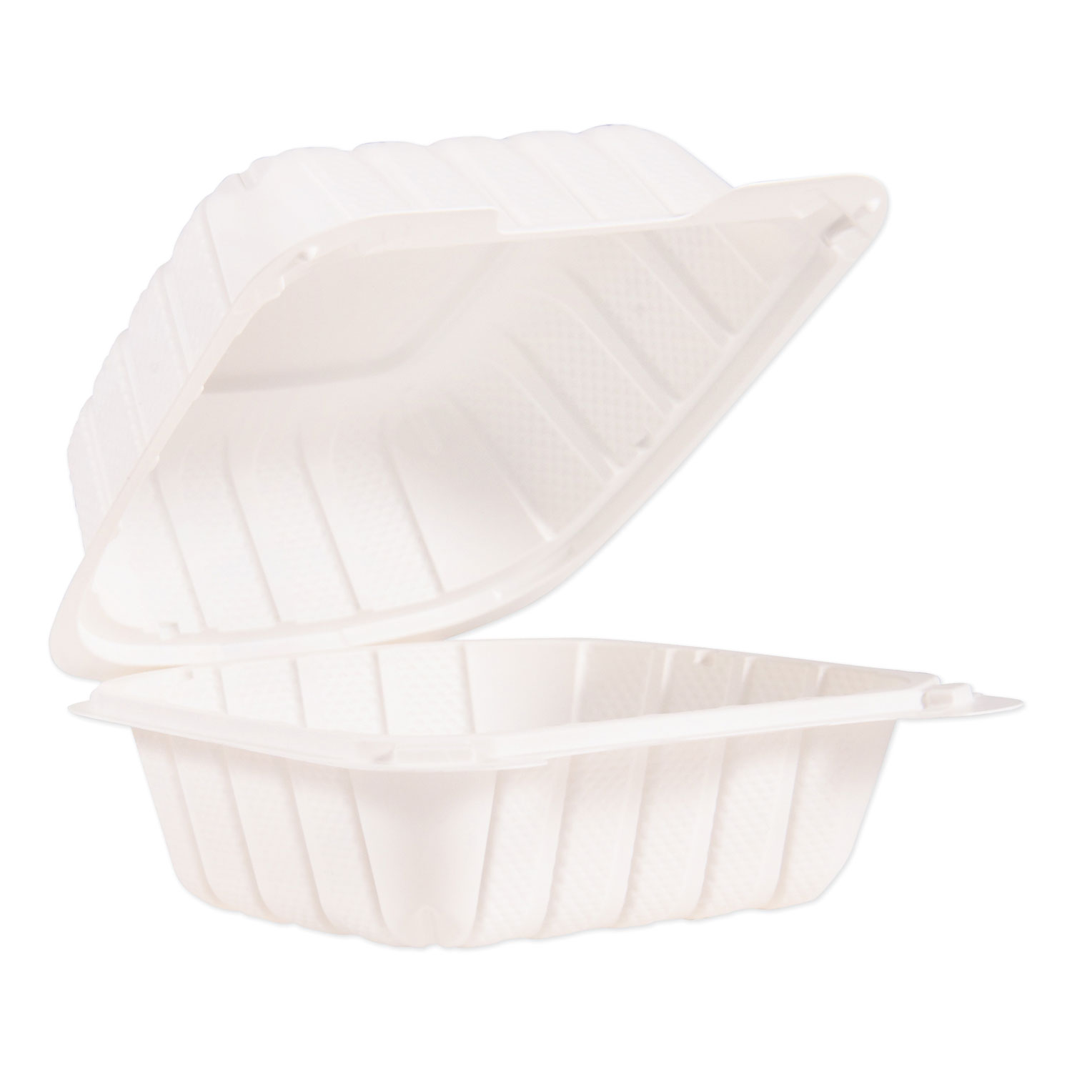  ProPlanet by Dart 60MFPPHT1 Hinged Lid Containers, 6 x 6.3 x 3.3, White, 400/Carton (DCC60MFPPHT1) 