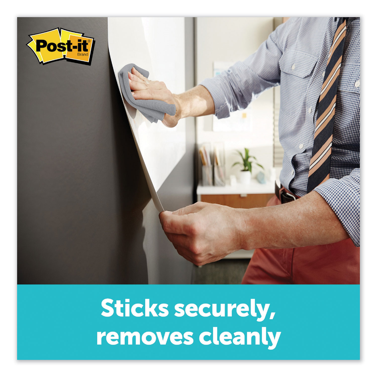 Postit Dry Erase Surface with Adhesive Backing, 48" x 36", White