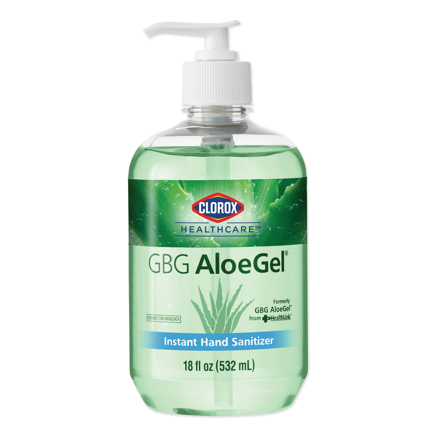  Clorox Healthcare 32375 GBG AloeGel Instant Hand Sanitizer, 18 oz Bottle, 12/Carton (CLO32375) 