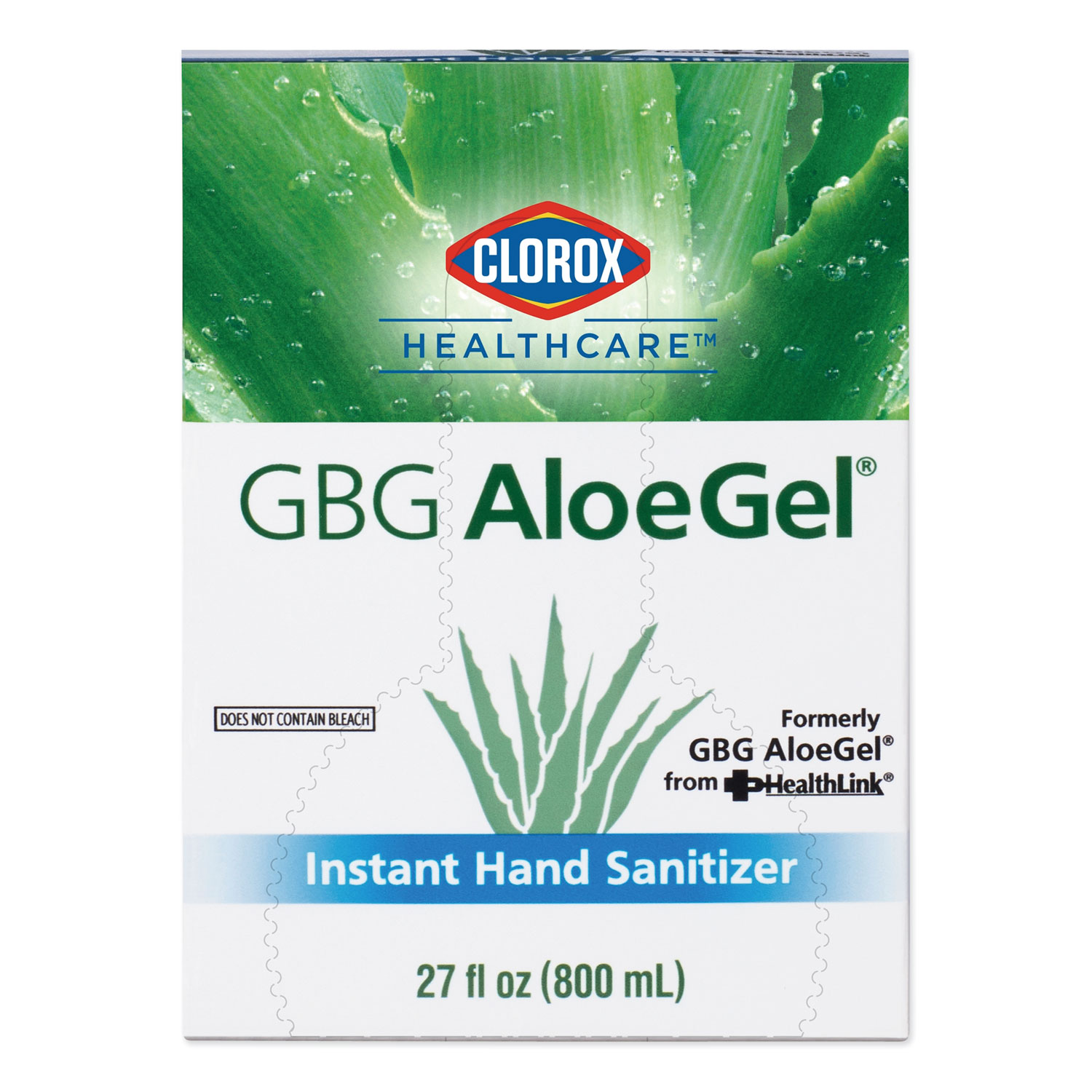  Clorox Healthcare 32376 GBG AloeGel Instant Hand Sanitizer, 800 mL Bag-in-a-Box, 12/Carton (CLO32376) 