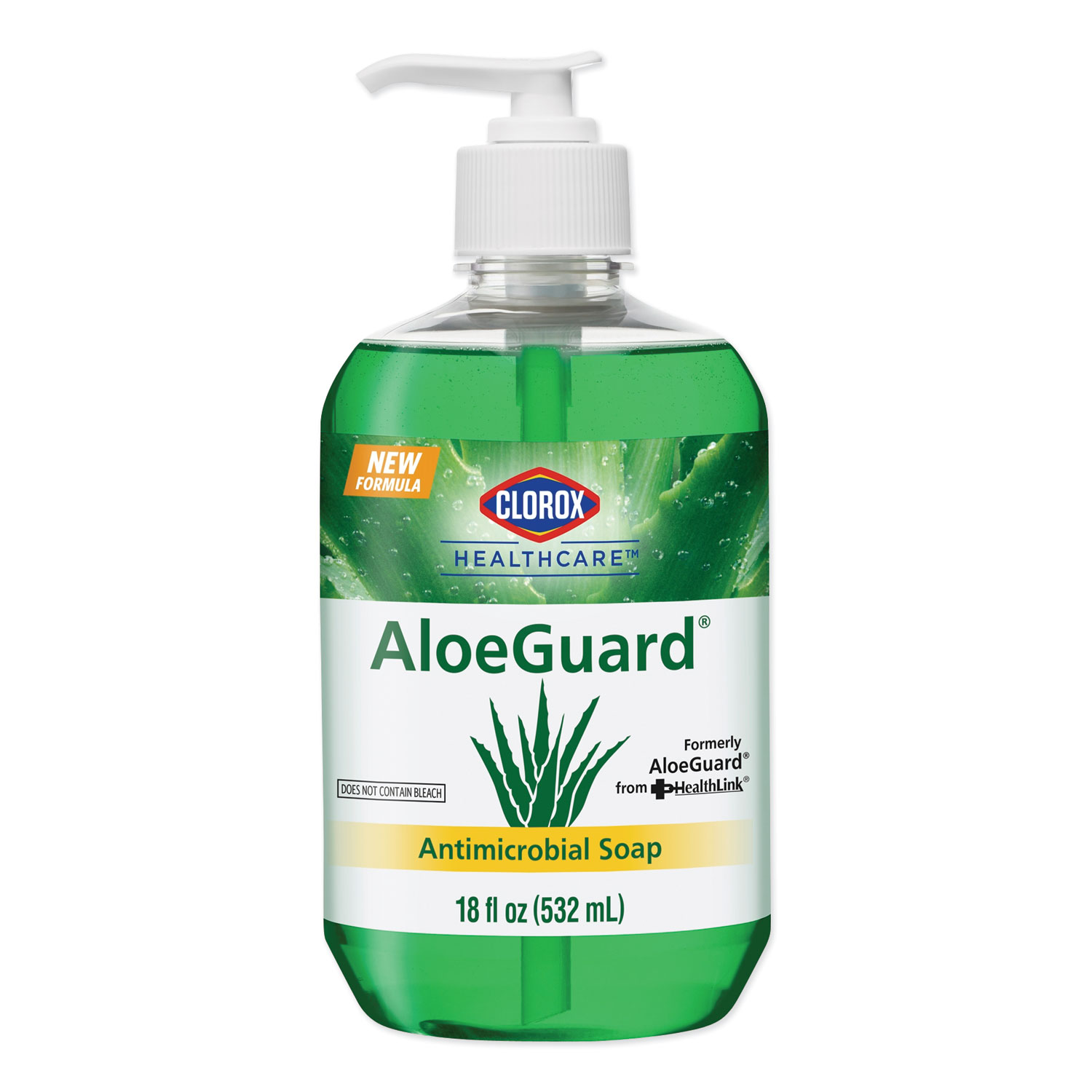  Clorox Healthcare 32378 AloeGuard Antimicrobial Soap, Aloe Scent, 18 oz Pump Bottle, 12/Carton (CLO32378) 