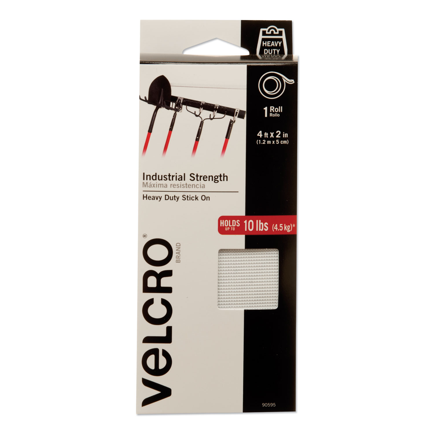  VELCRO Brand 90595 Industrial-Strength Heavy-Duty Fasteners, 2 x 4 ft, White (VEK90595) 