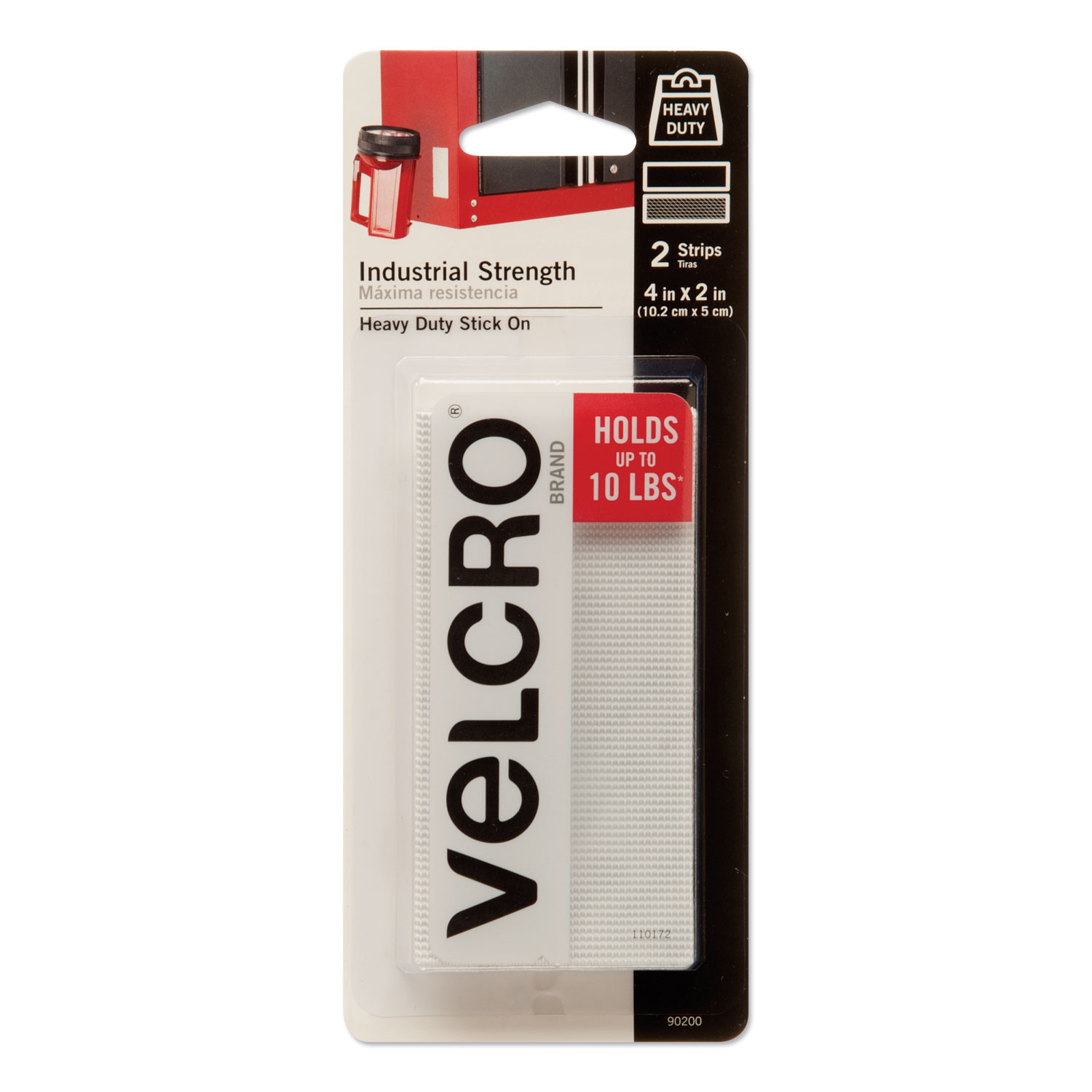  VELCRO Brand 90200 Industrial-Strength Heavy-Duty Fasteners, 2 x 4, White, 2/Pack (VEK90200) 