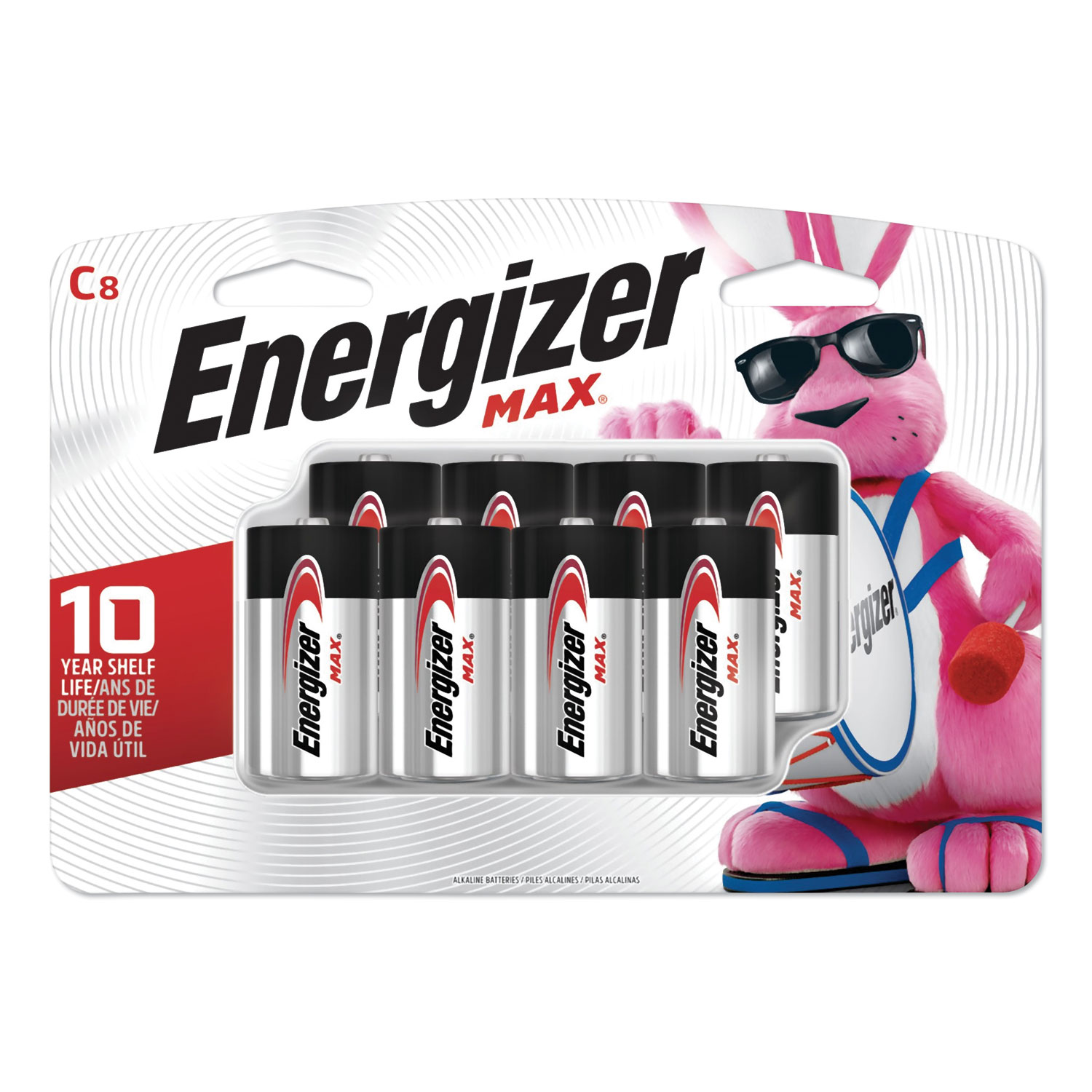  Energizer E93FP-8 MAX Alkaline C Batteries, 1.5V, 8/Pack (EVEE93FP8) 