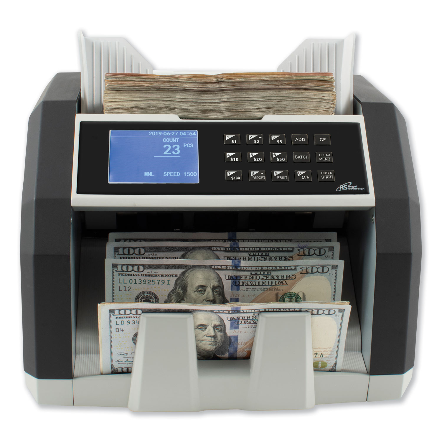  Royal Sovereign RBC-ED250 Front Load Bill Counter w/ Value Counting/Counterfeit Detection, 1500 Bills/Min (RSIRBCED250) 