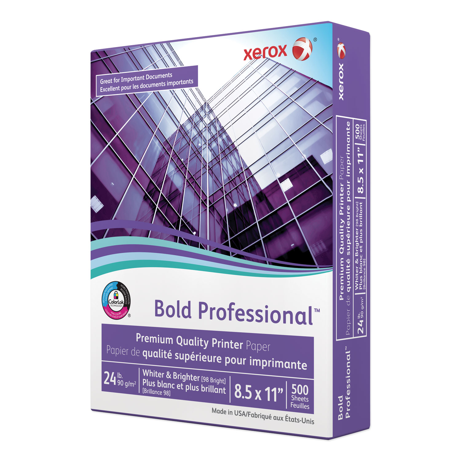  xerox 3R13038 Bold Professional Quality Paper, 98 Bright, 24lb, 8.5 x 11, White, 500/Ream (XER3R13038) 