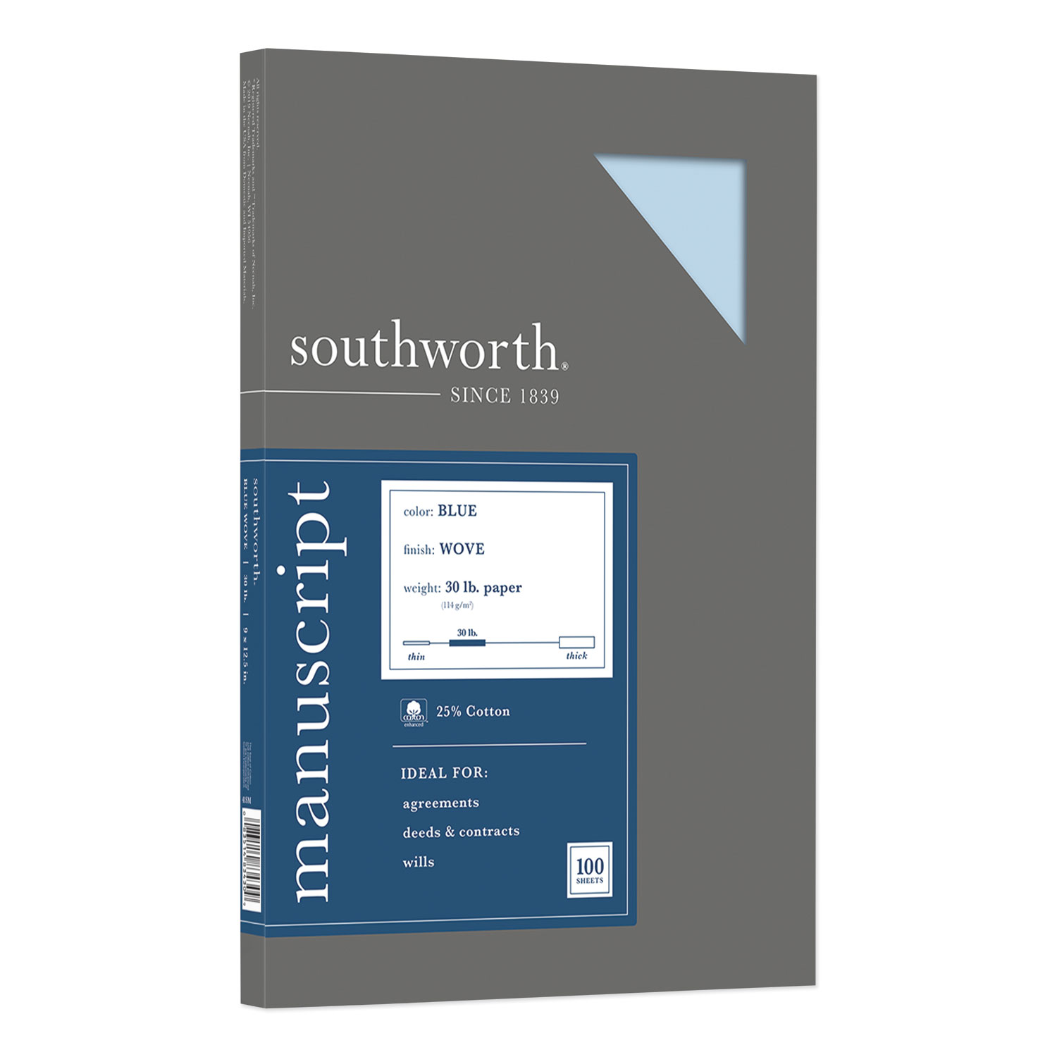  Southworth 41SM 25% Cotton Manuscript Cover, 30lb, 9 x 12.5, 100/Pack (SOU41SM) 