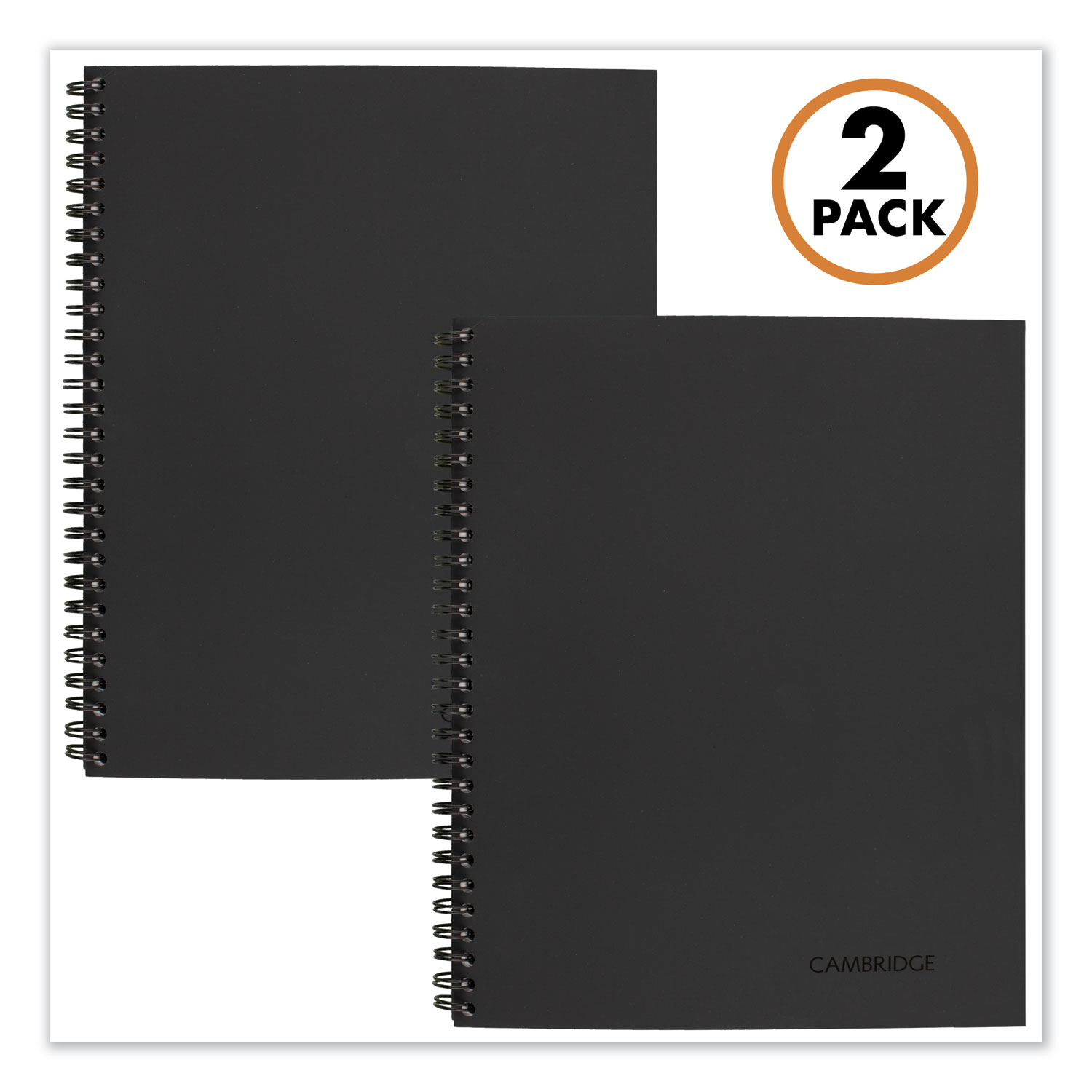  Cambridge 06341 Wirebound Meeting Notes Notebook Plus Pack, Black, 11 x 8.88, 80 Sheets, 2/Pack (MEA06341) 