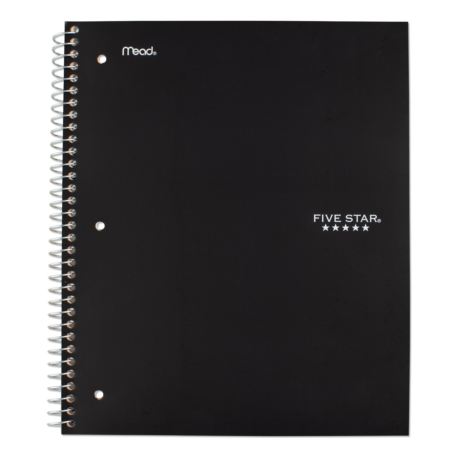  Five Star 72057 Wirebound Notebook, 1 Subject, Medium/College Rule, Black Cover, 11 x 8.5, 100 Sheets (MEA72057) 