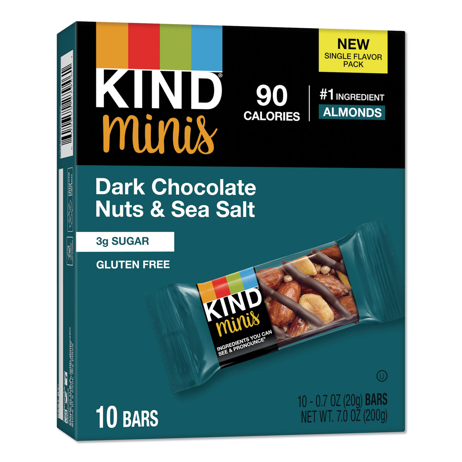  KIND 27959 Minis, Dark Chocolate Nuts/Sea Salt, 0.7 oz, 10/Pack (KND27959) 