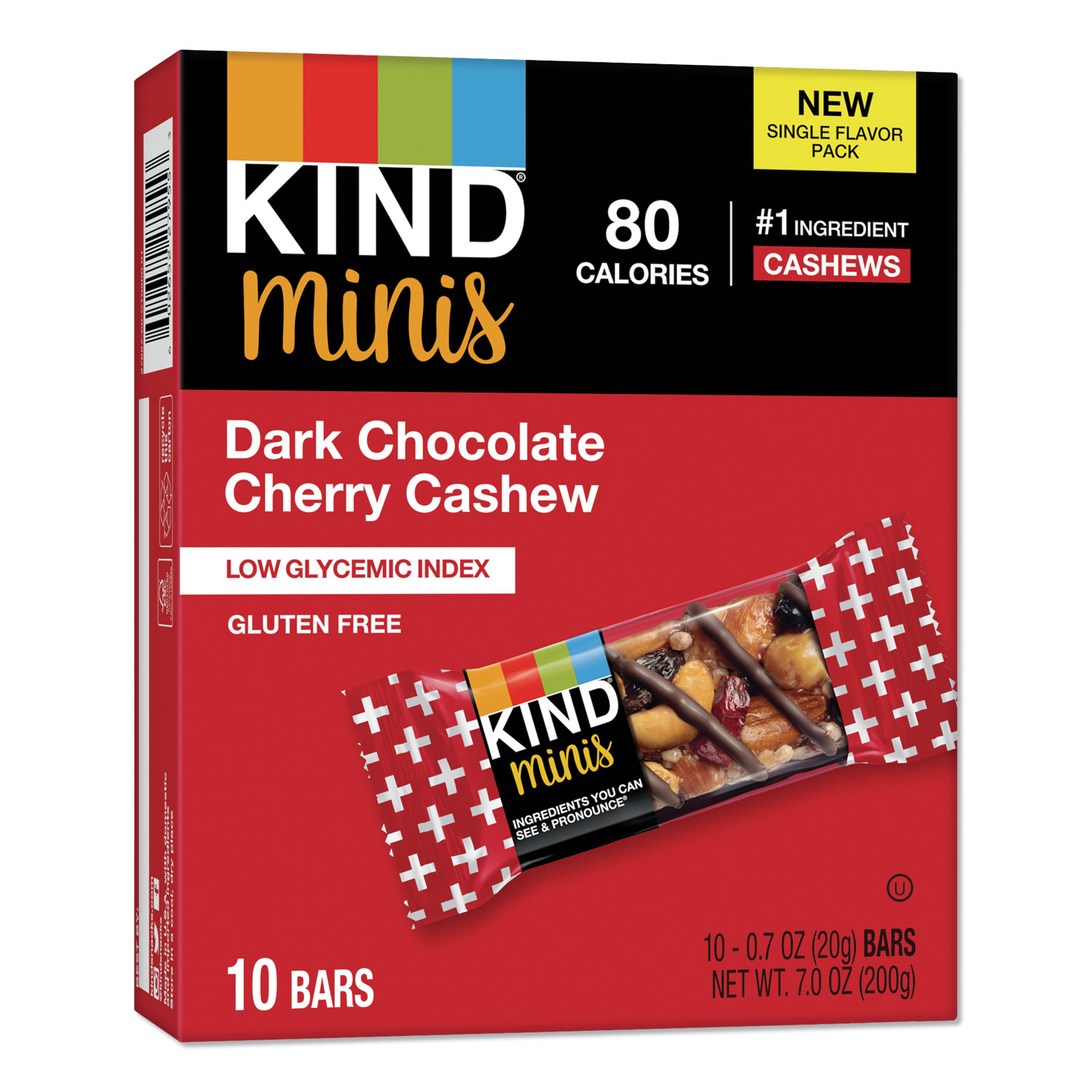  KIND 27962 Minis, Dark Chocolate Cherry Cashew, 0.7 oz, 10/Pack (KND27962) 