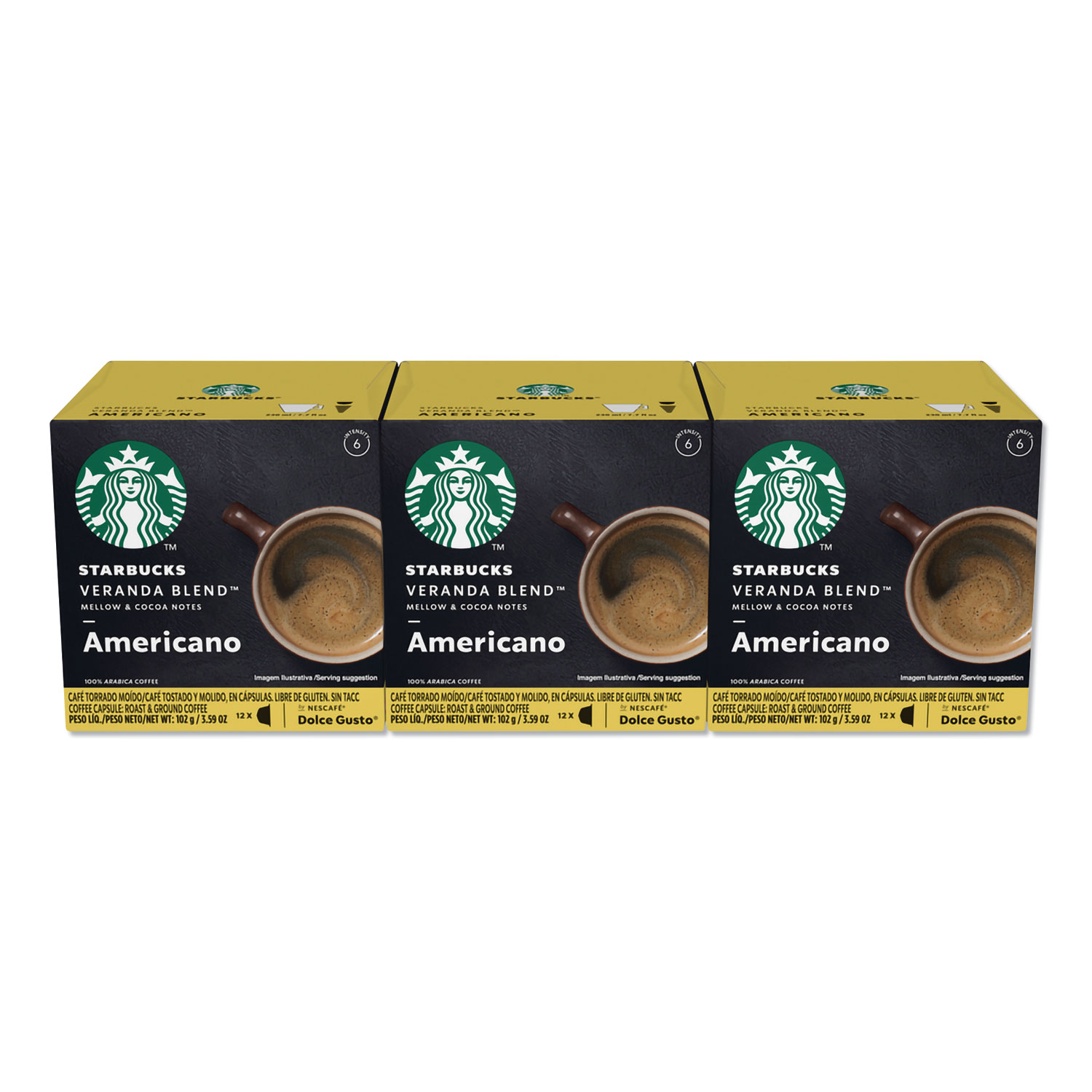 NESCAFÉ Dolce Gusto 94245 Starbucks Coffee Capsules, Veranda Blend, 36/Carton (NES94245) 