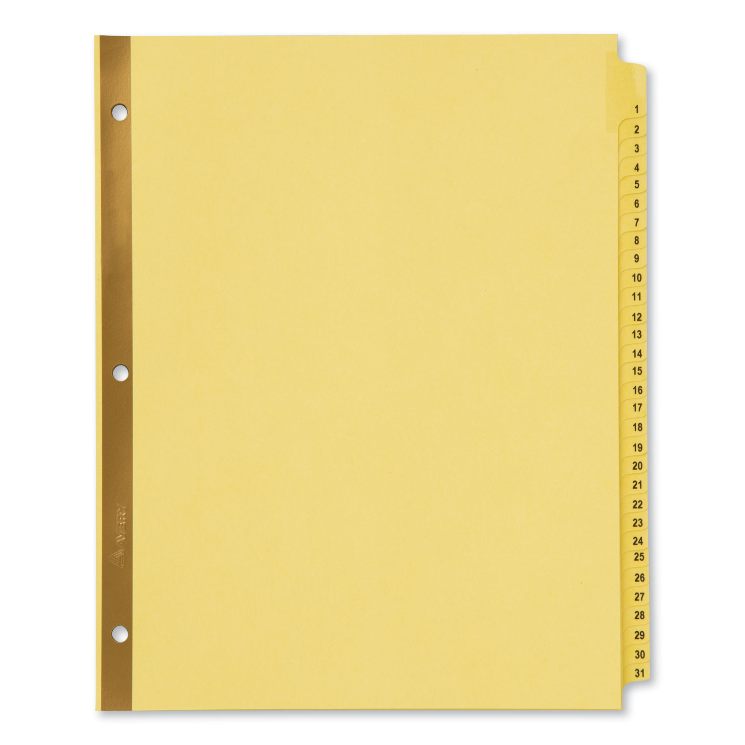  Avery 11308 Preprinted Laminated Tab Dividers w/Gold Reinforced Binding Edge, 31-Tab, Letter (AVE11308) 