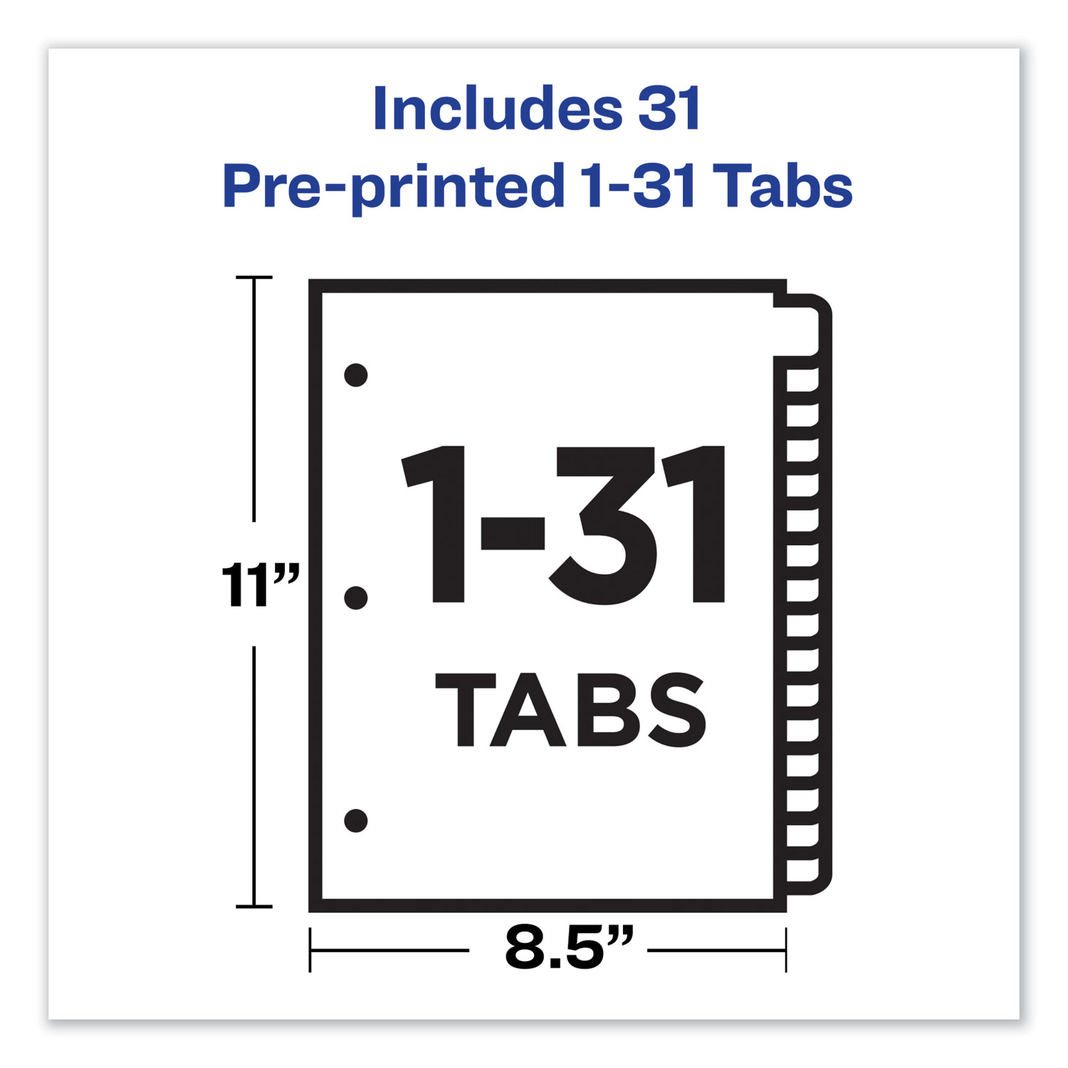 Preprinted Laminated Tab Dividers with Gold Reinforced Binding Edge, 31