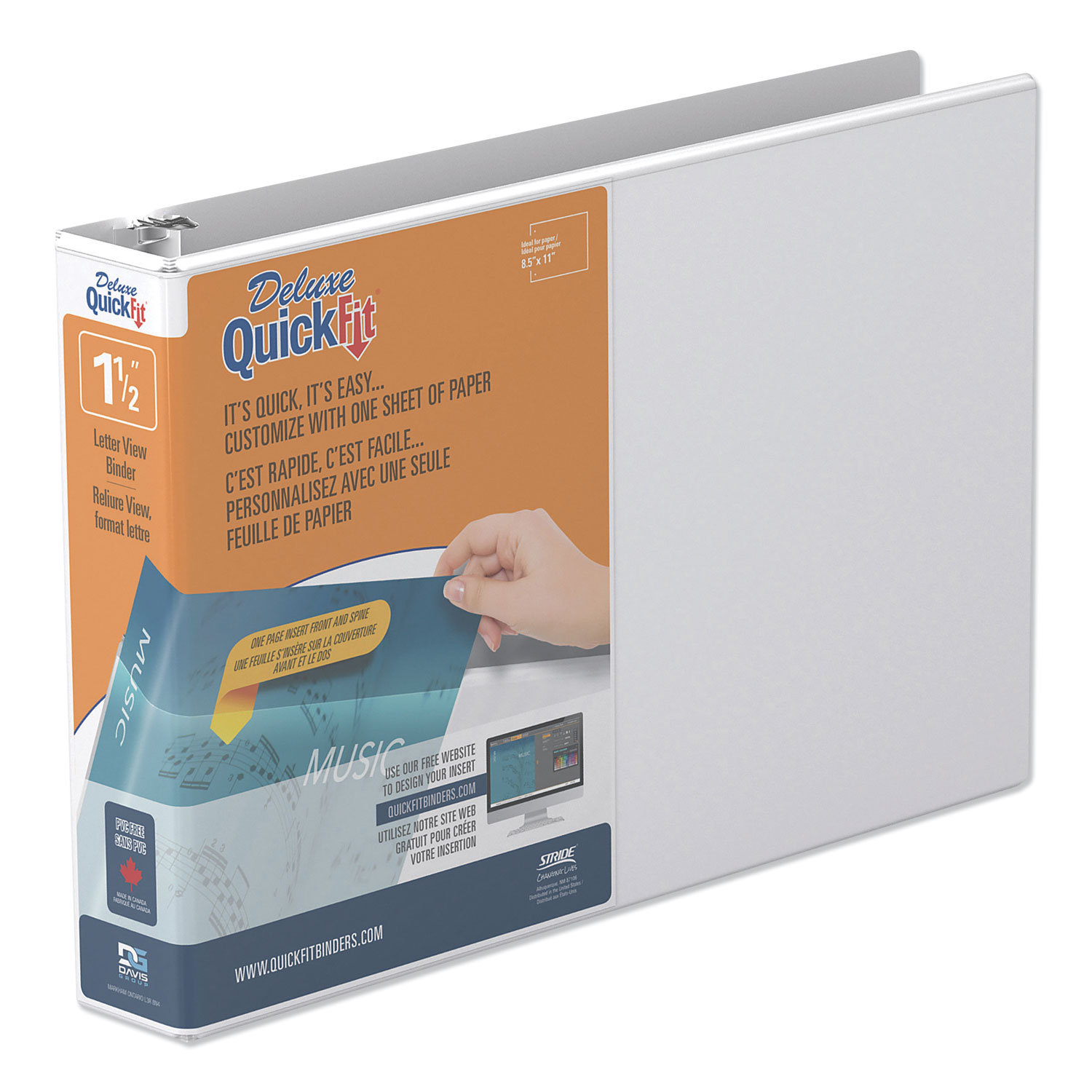 QuickFit Landscape Spreadsheet Round Ring View Binder, 3 Rings, 1.5 ...