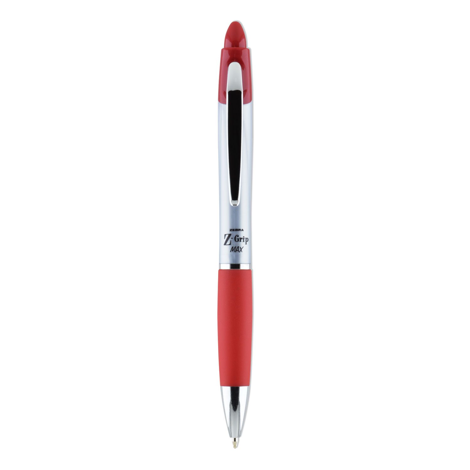 Pack of 12 Zebra Grip Retractable Ballpoint Pens Red 1.0mm 