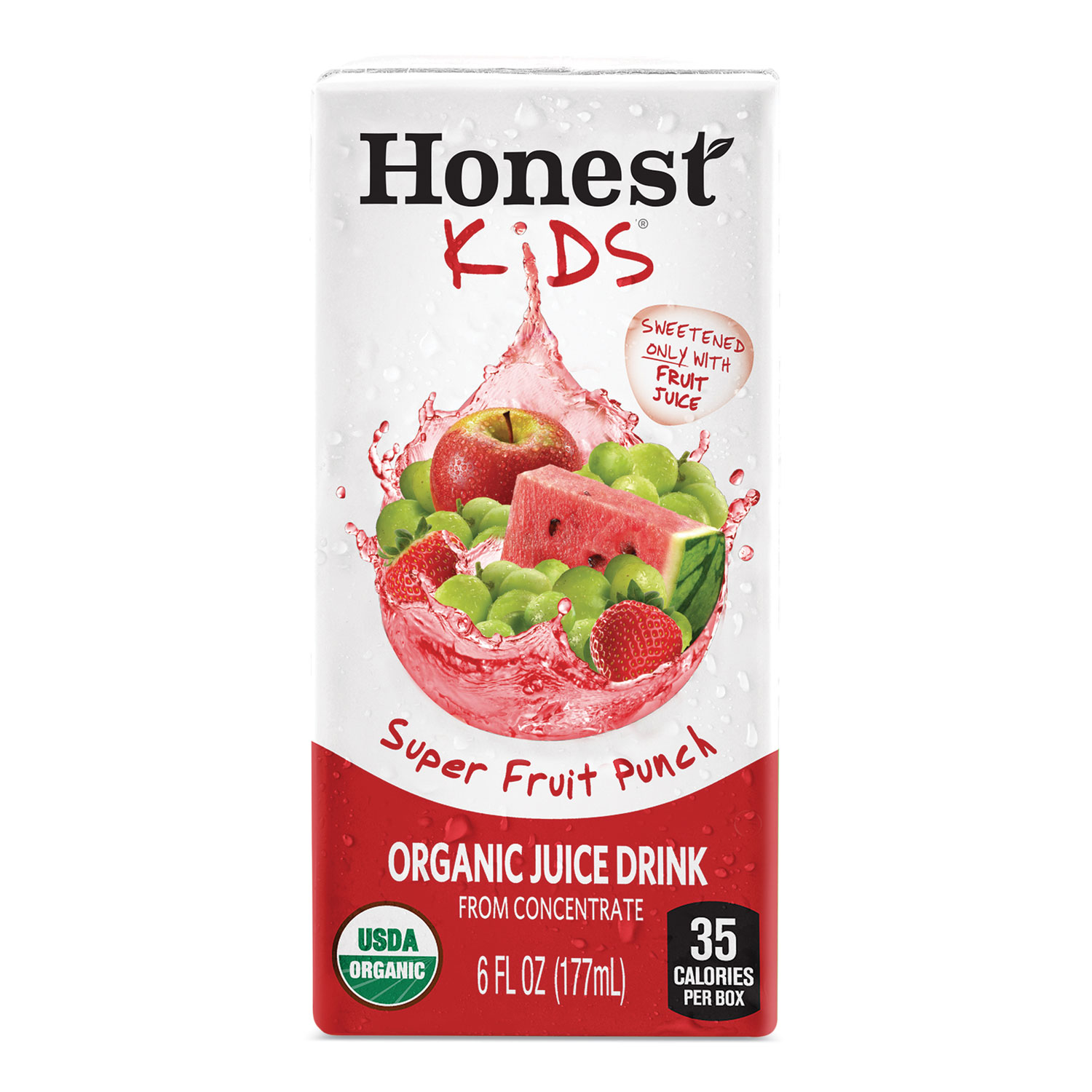 Honest Kids® Organic Juice Drink, Super Fruit Punch, 6 oz, 40/Carton