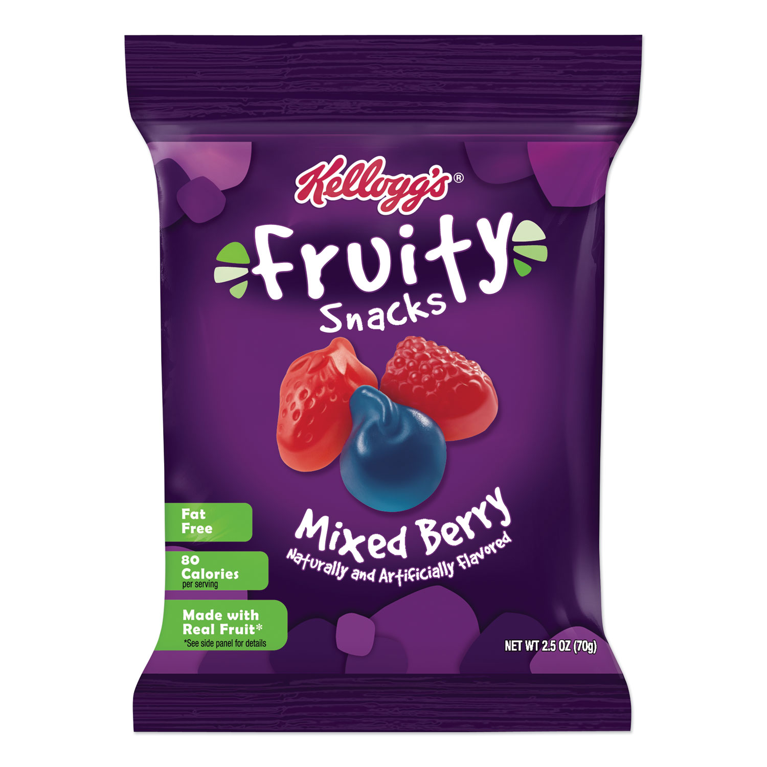 Kelloggs® Fruity Snacks, Mixed Berry, 2.5 oz Packet, 48/Carton